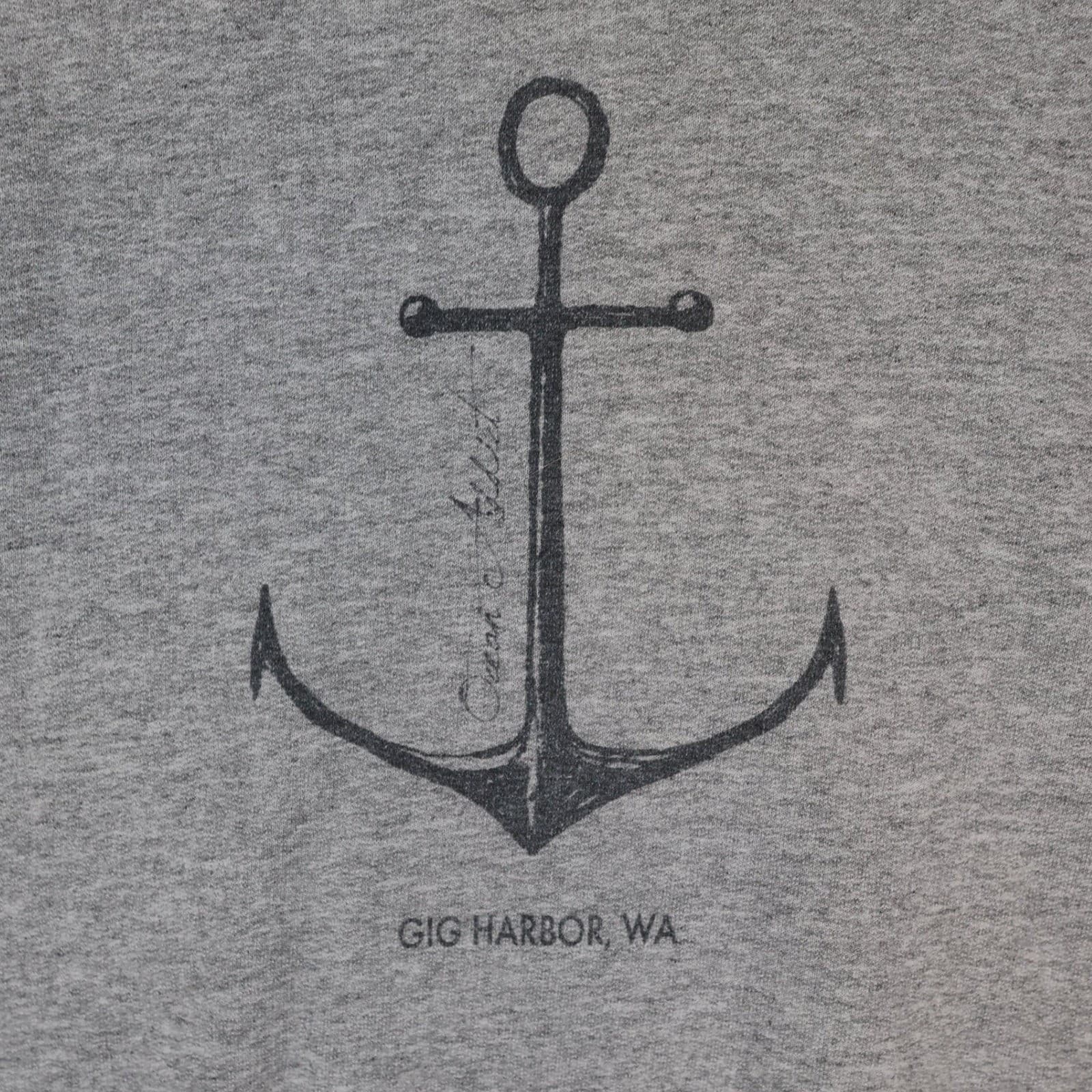 Ocean Addict Sweatshirt Mens M Gray Excellent Gig Harbor WA Anchor Graphic - Thumbnail 8