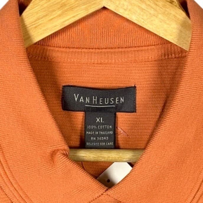 Van Heusen Men's Orange Easy Care Cotton Polo Shirt XL - Thumbnail 7