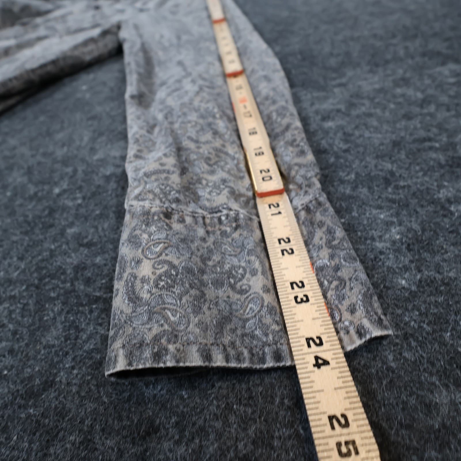 Rock & Roll Cowboy Button Up Mens M Grey Excellent Paisley Western Shirt - Thumbnail 4