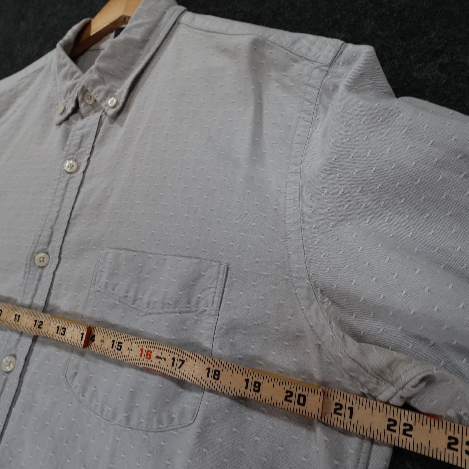 J.Crew Oxford Mens Large Gray Excellent Slim Fit Dobby Dot Button Down Shirt - Thumbnail 3