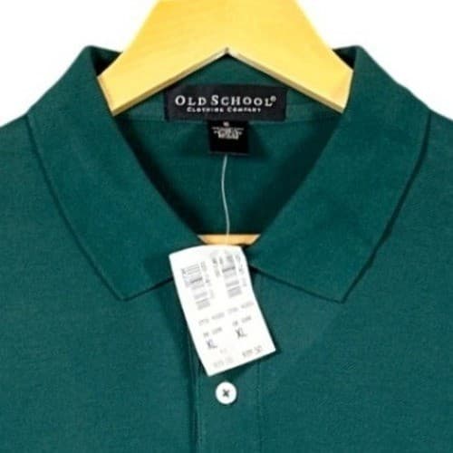 OLD SCHOOL CLOTHING COMPANY Men's Dark Green Short Sleeve Polo Shirt XL - Thumbnail 5