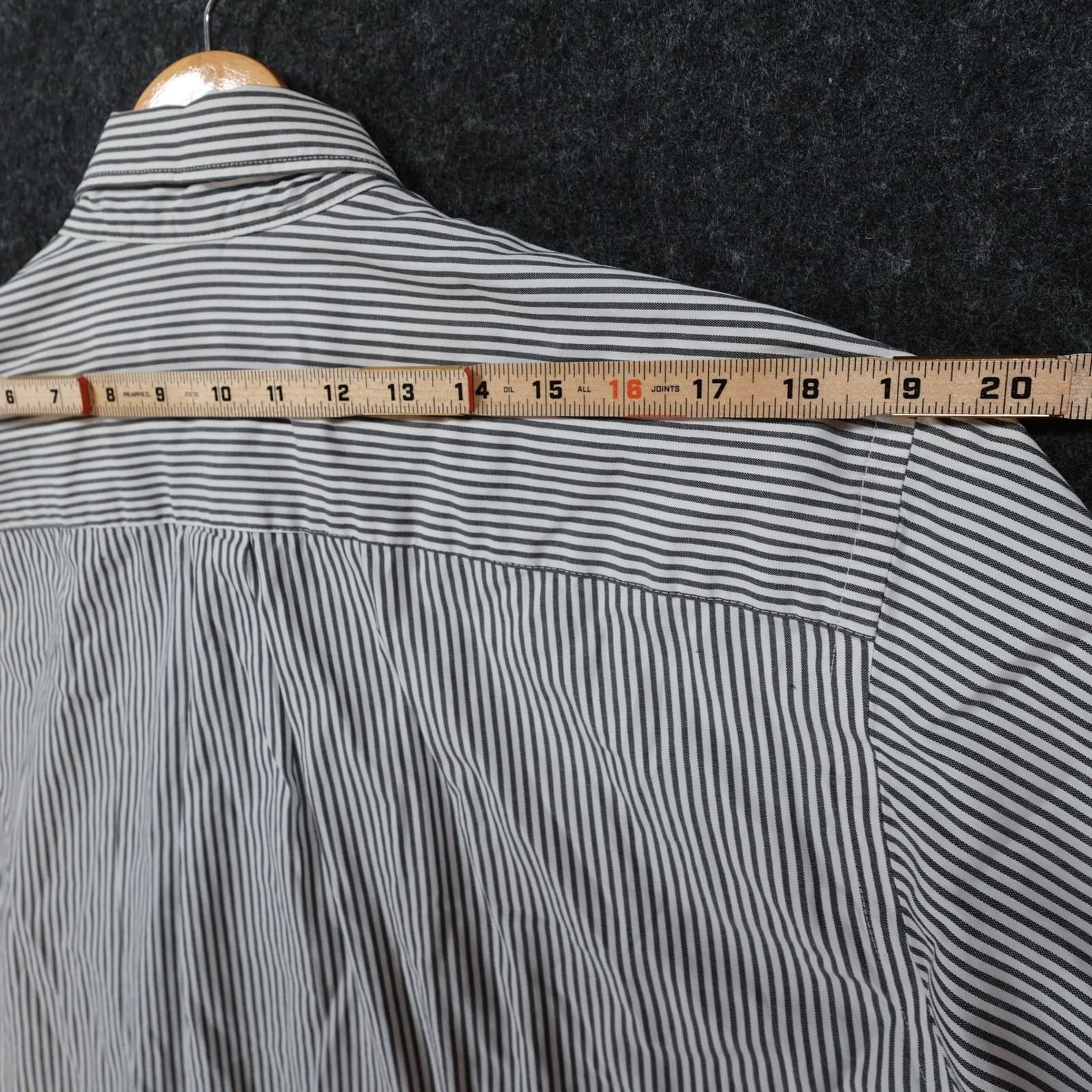 Geoffrey Beene Button Down Mens 16.5 34/35 Black White Excellent Pinpoint Oxford - Thumbnail 6
