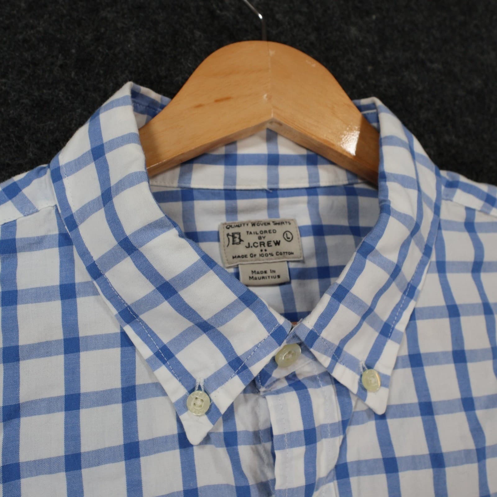J.Crew Button Down Shirt Mens Large Blue Excellent Plaid Pattern - Thumbnail 9