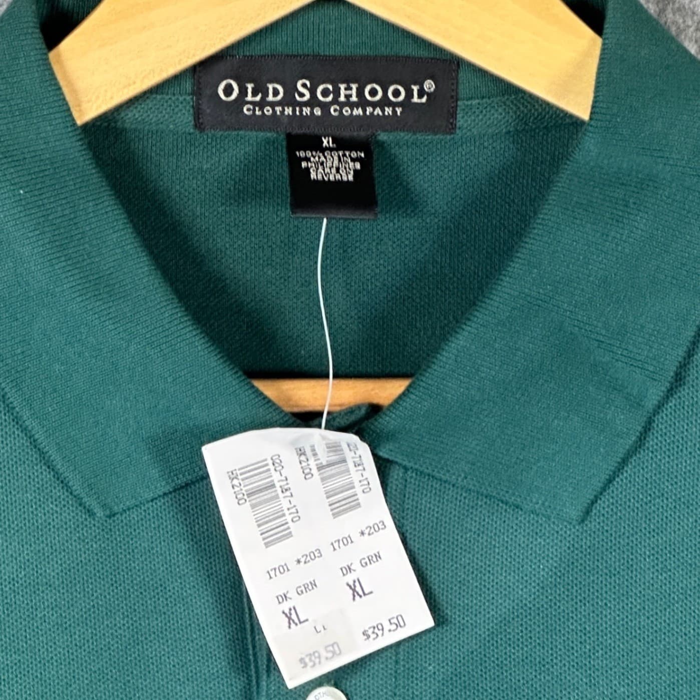 OLD SCHOOL CLOTHING COMPANY Men's Dark Green Short Sleeve Polo Shirt XL - Thumbnail 7
