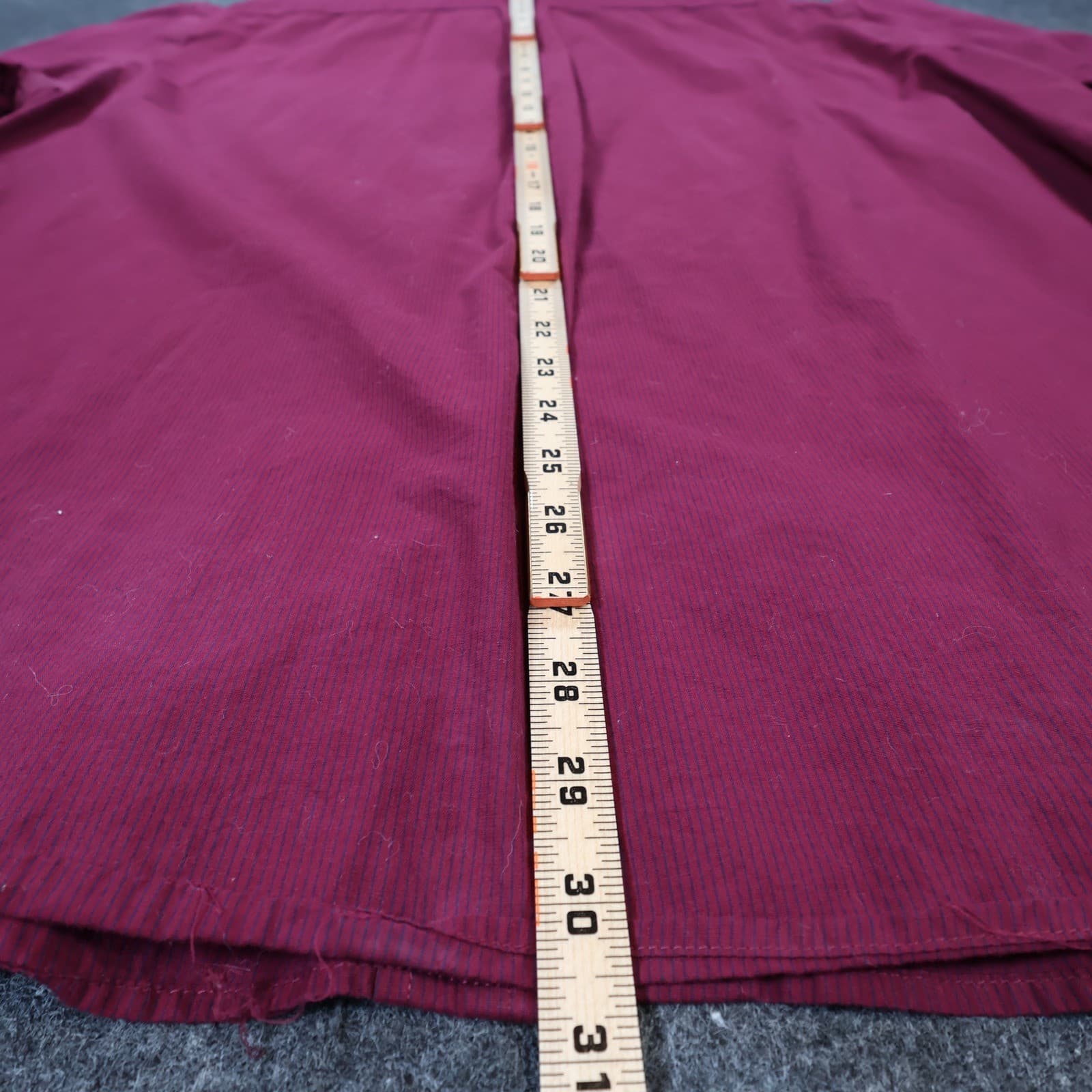Roundtree Yorke Button Down Mens XL Maroon Excellent Micro Stripe - Thumbnail 5