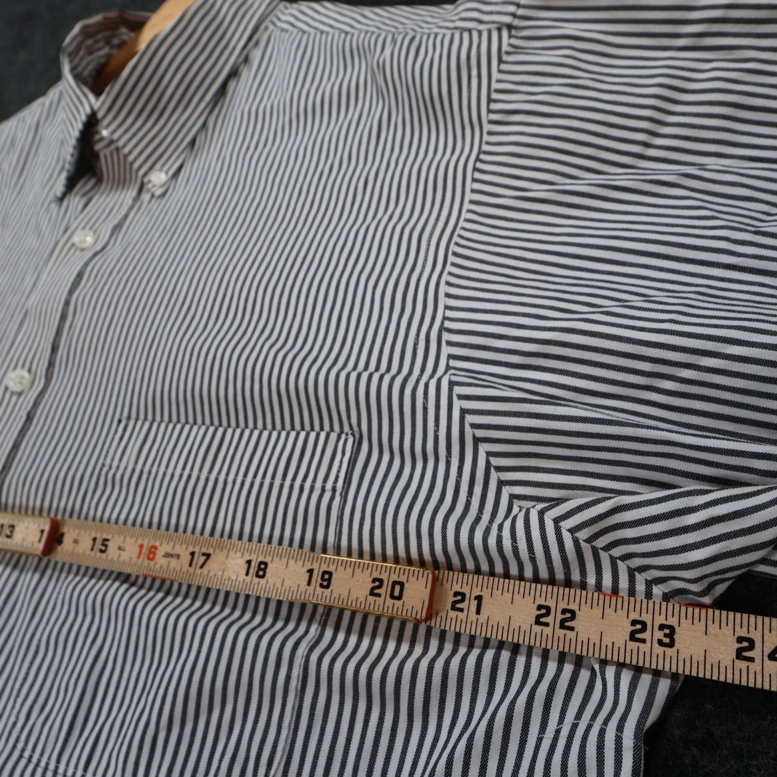 Geoffrey Beene Button Down Mens 16.5 34/35 Black White Excellent Pinpoint Oxford - Thumbnail 3