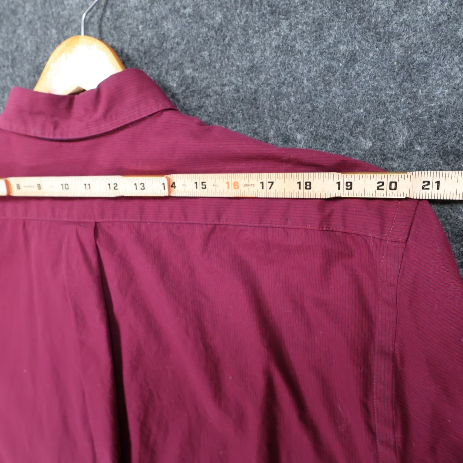 Roundtree Yorke Button Down Mens XL Maroon Excellent Micro Stripe - Thumbnail 6