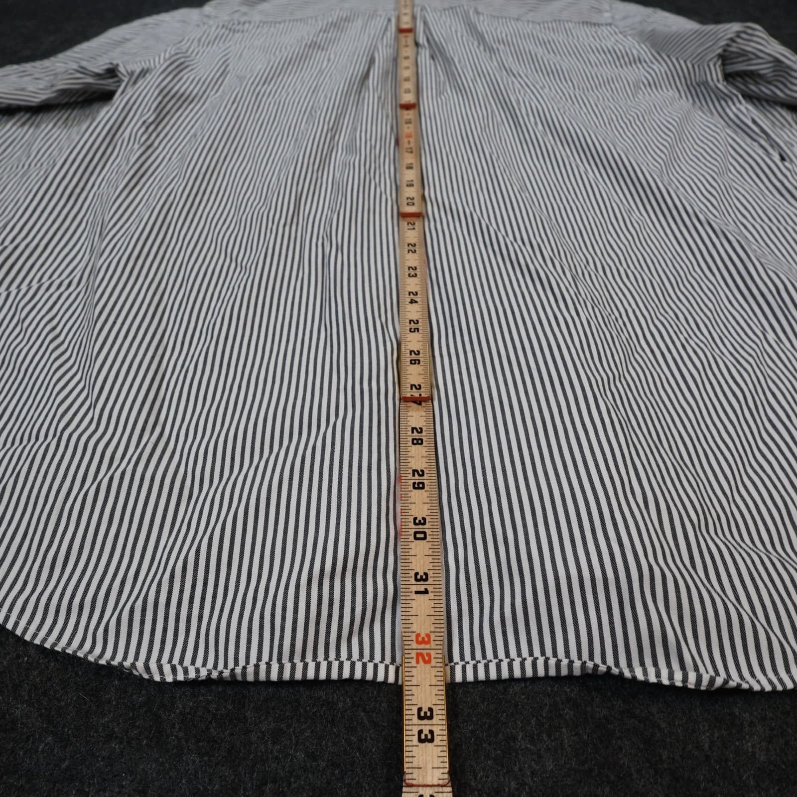 Geoffrey Beene Button Down Mens 16.5 34/35 Black White Excellent Pinpoint Oxford - Thumbnail 5