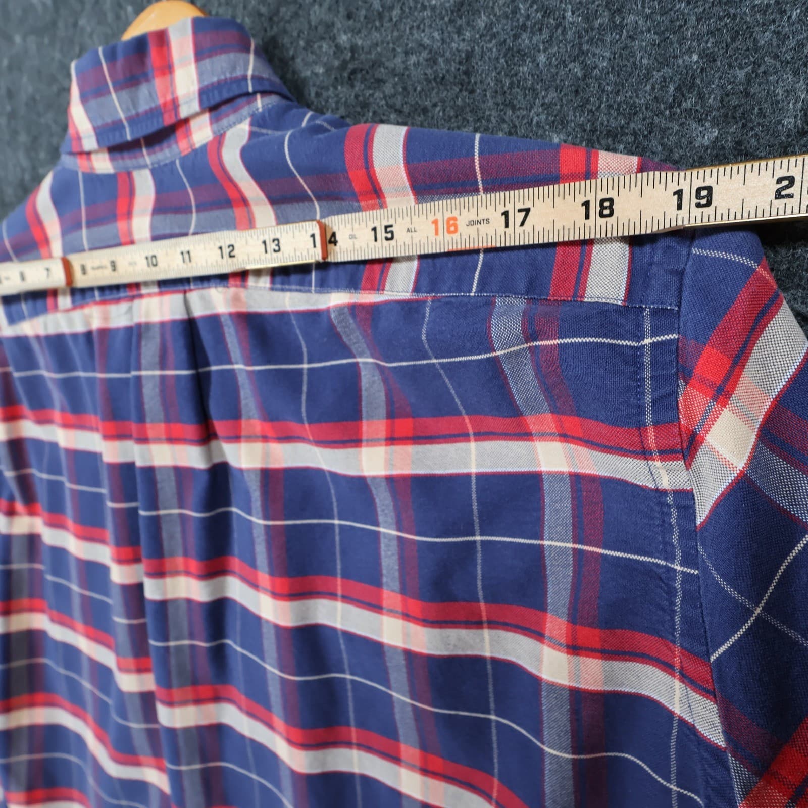 J.Crew Oxford Mens L Blue Excellent Plaid Button Down Shirt C4283 - Thumbnail 6