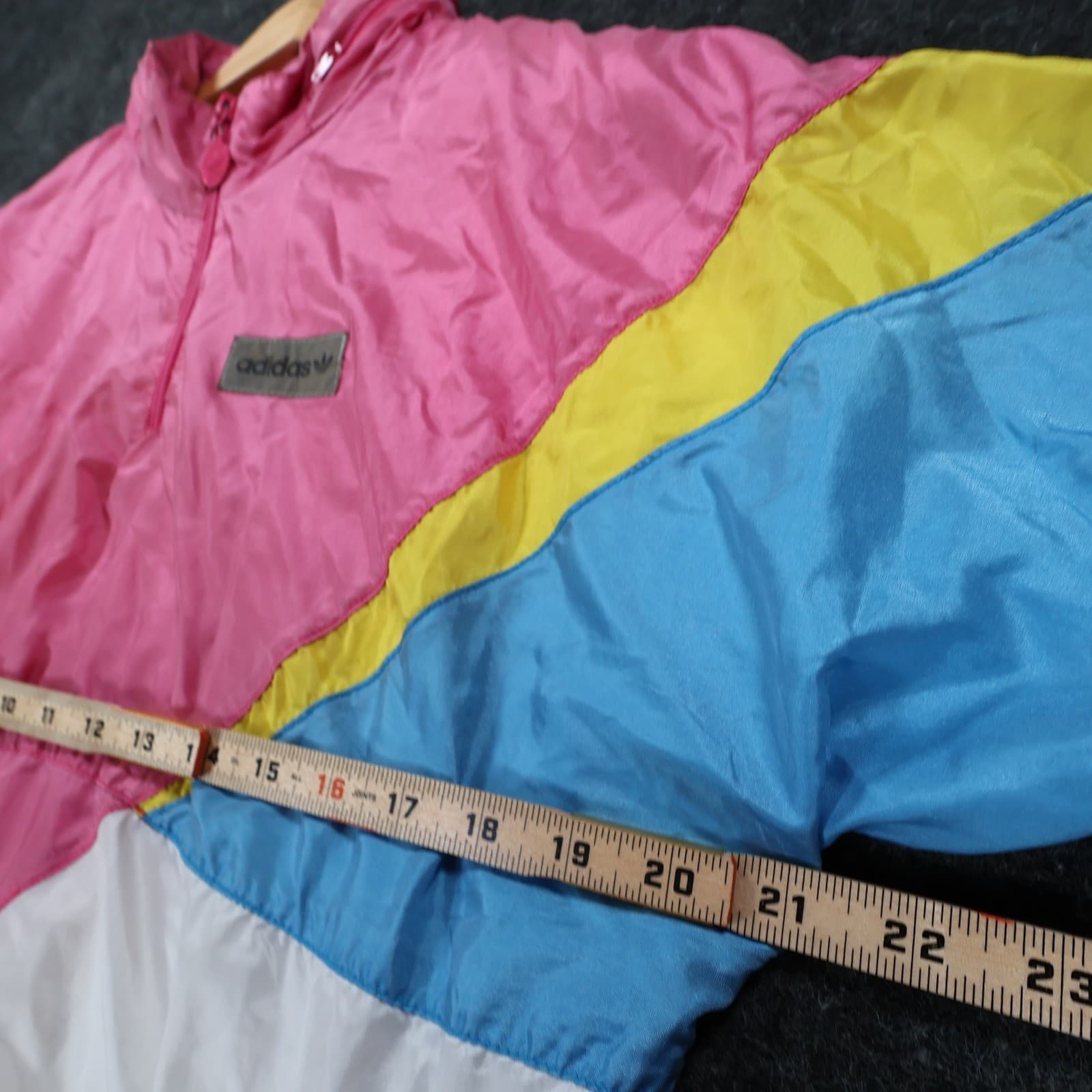 Adidas Windbreaker Womens Medium Colorblock Excellent Vintage 1/4 Zip Pullover - Thumbnail 3