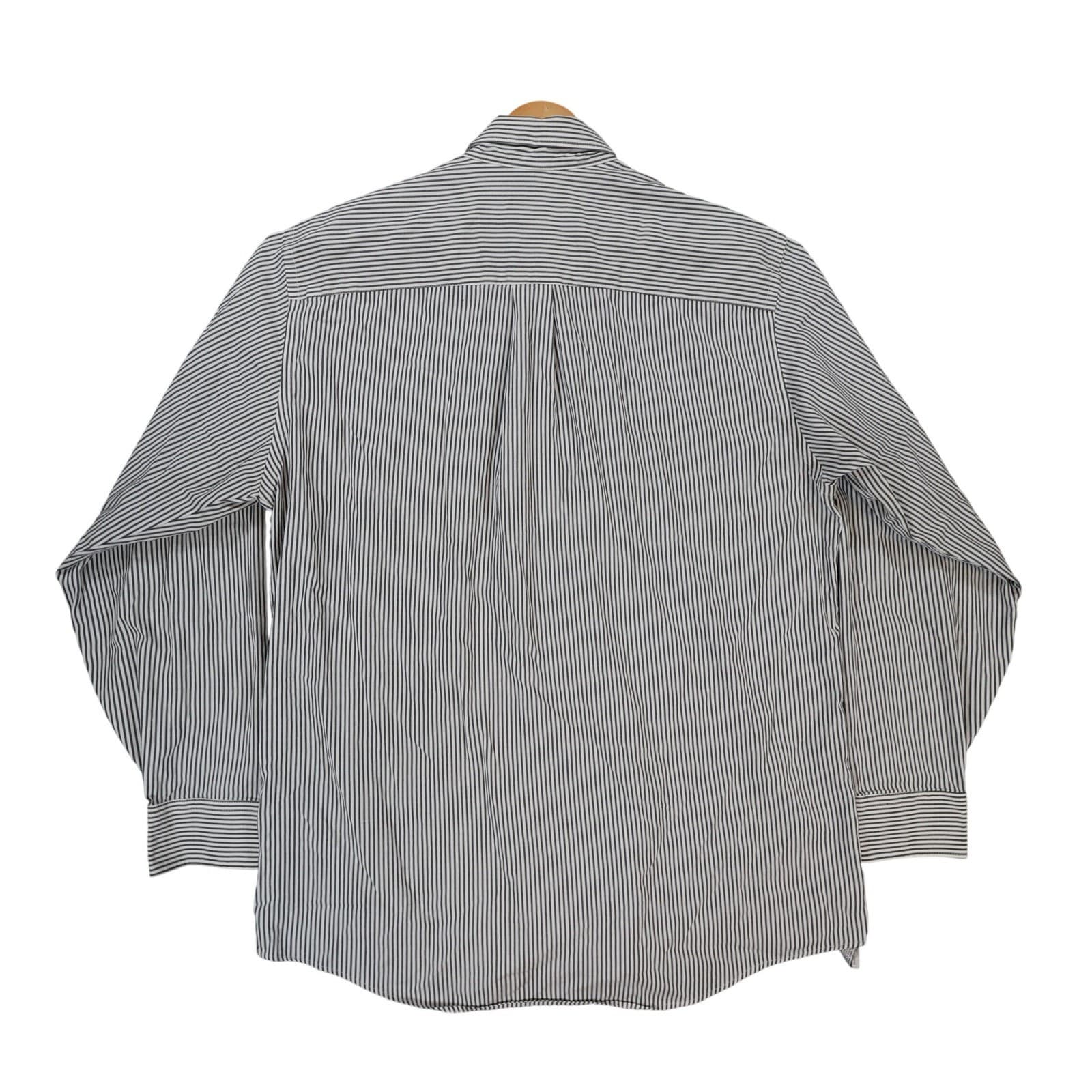 Geoffrey Beene Button Down Mens 16.5 34/35 Black White Excellent Pinpoint Oxford - Thumbnail 2