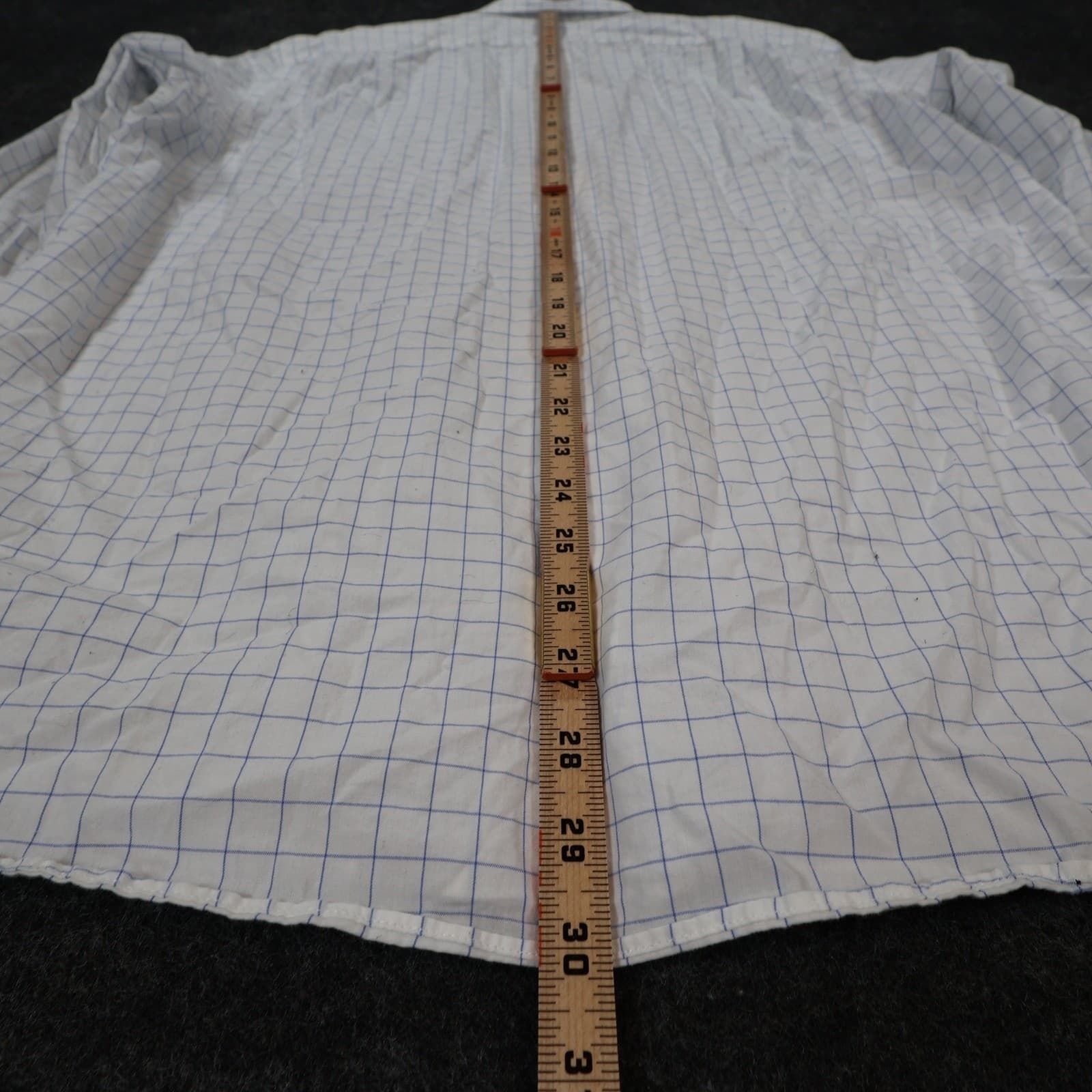 J.Crew Button Down Shirt Mens Large White Excellent Grid Check Long Sleeve - Thumbnail 5