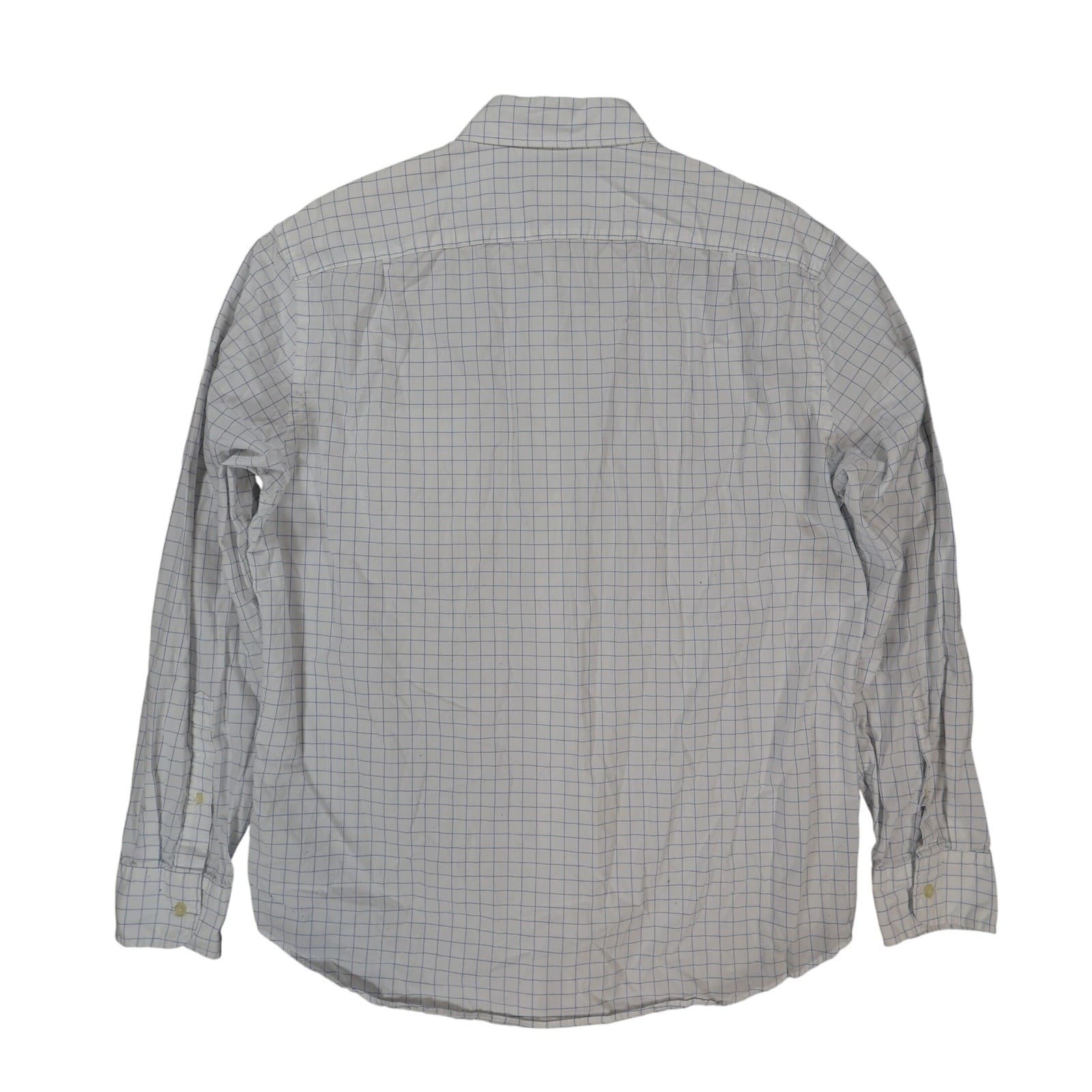 J.Crew Button Down Shirt Mens Large White Excellent Grid Check Long Sleeve - Thumbnail 2
