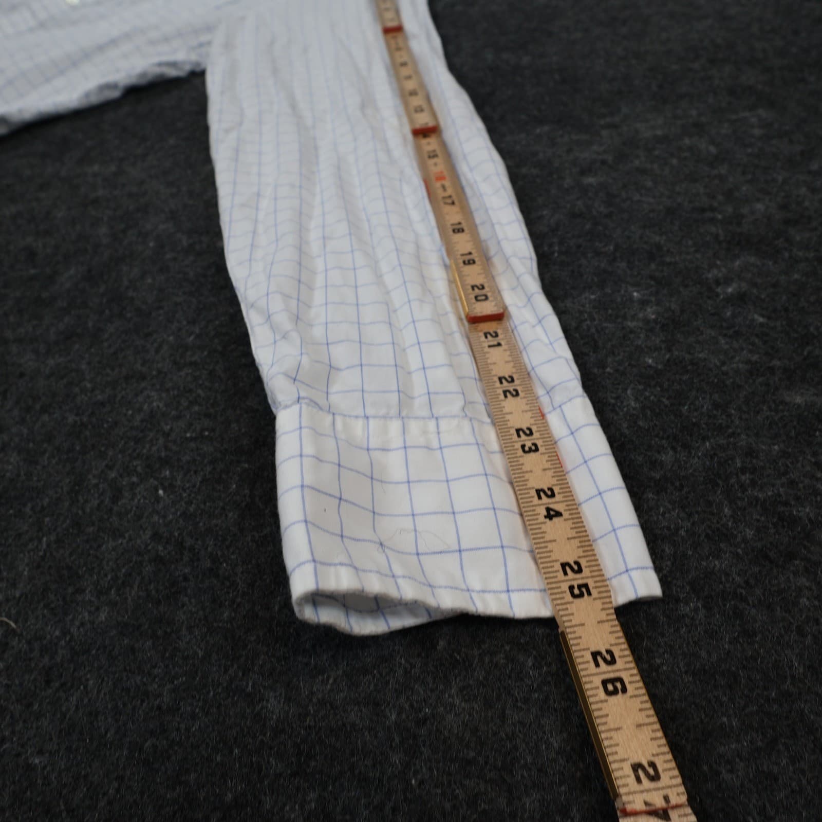 J.Crew Button Down Shirt Mens Large White Excellent Grid Check Long Sleeve - Thumbnail 4