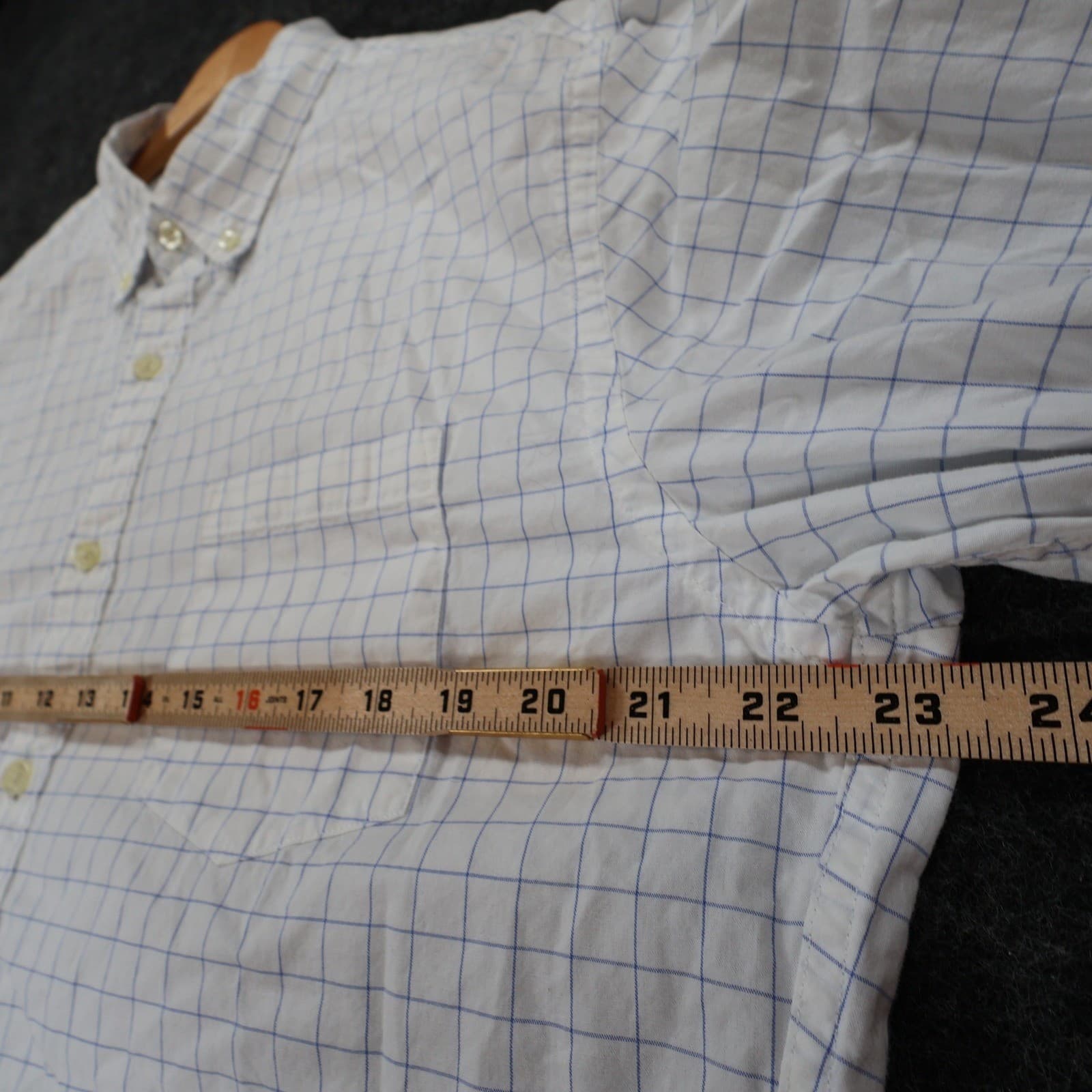 J.Crew Button Down Shirt Mens Large White Excellent Grid Check Long Sleeve - Thumbnail 3