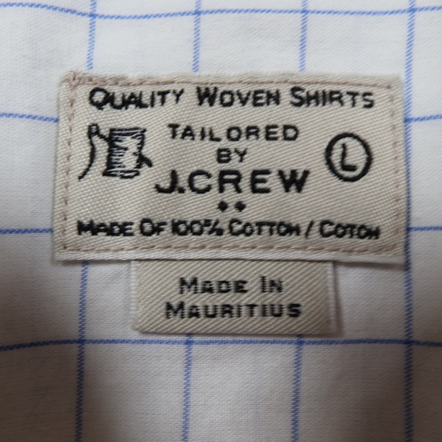 J.Crew Button Down Shirt Mens Large White Excellent Grid Check Long Sleeve - Thumbnail 7
