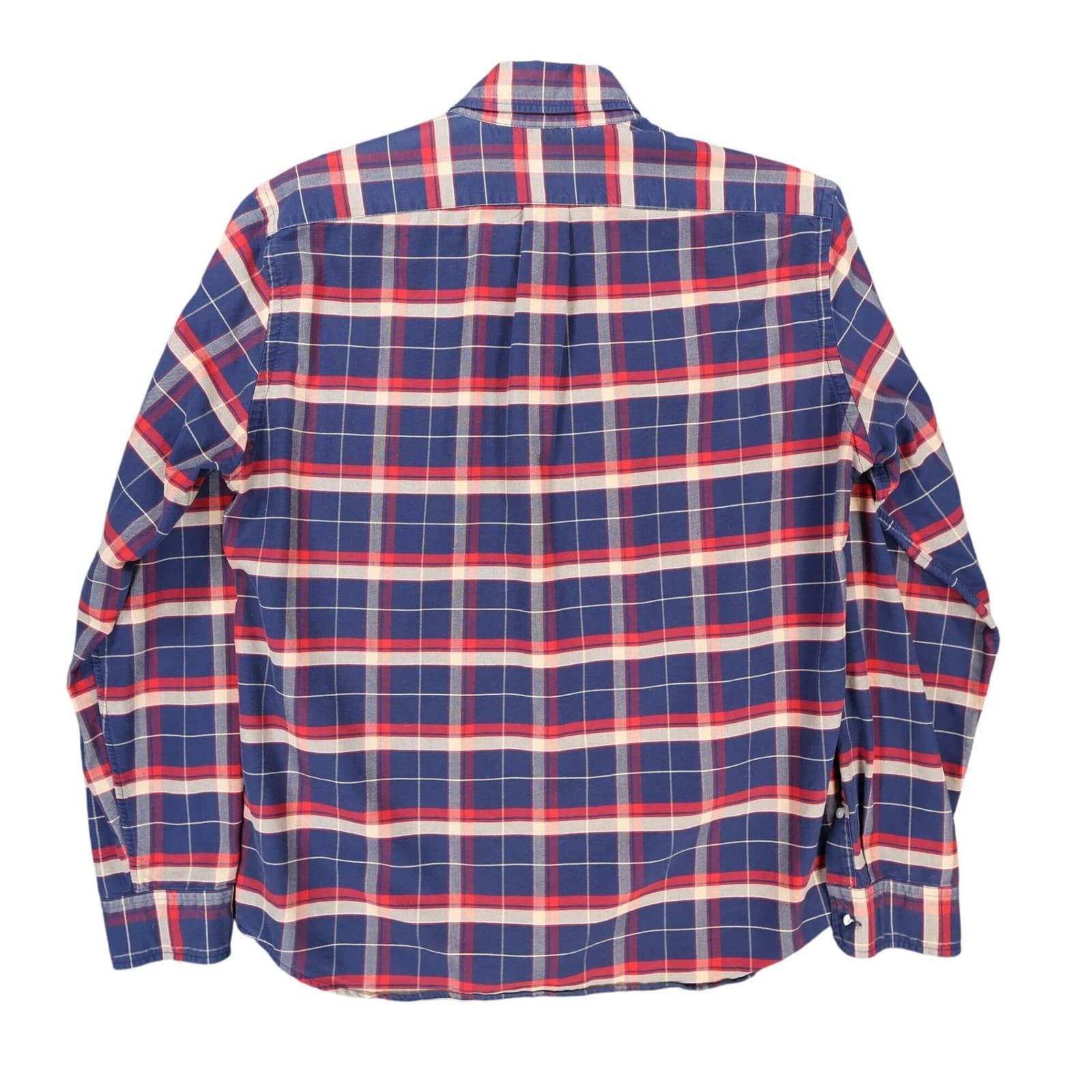 J.Crew Oxford Mens L Blue Excellent Plaid Button Down Shirt C4283 - Thumbnail 2