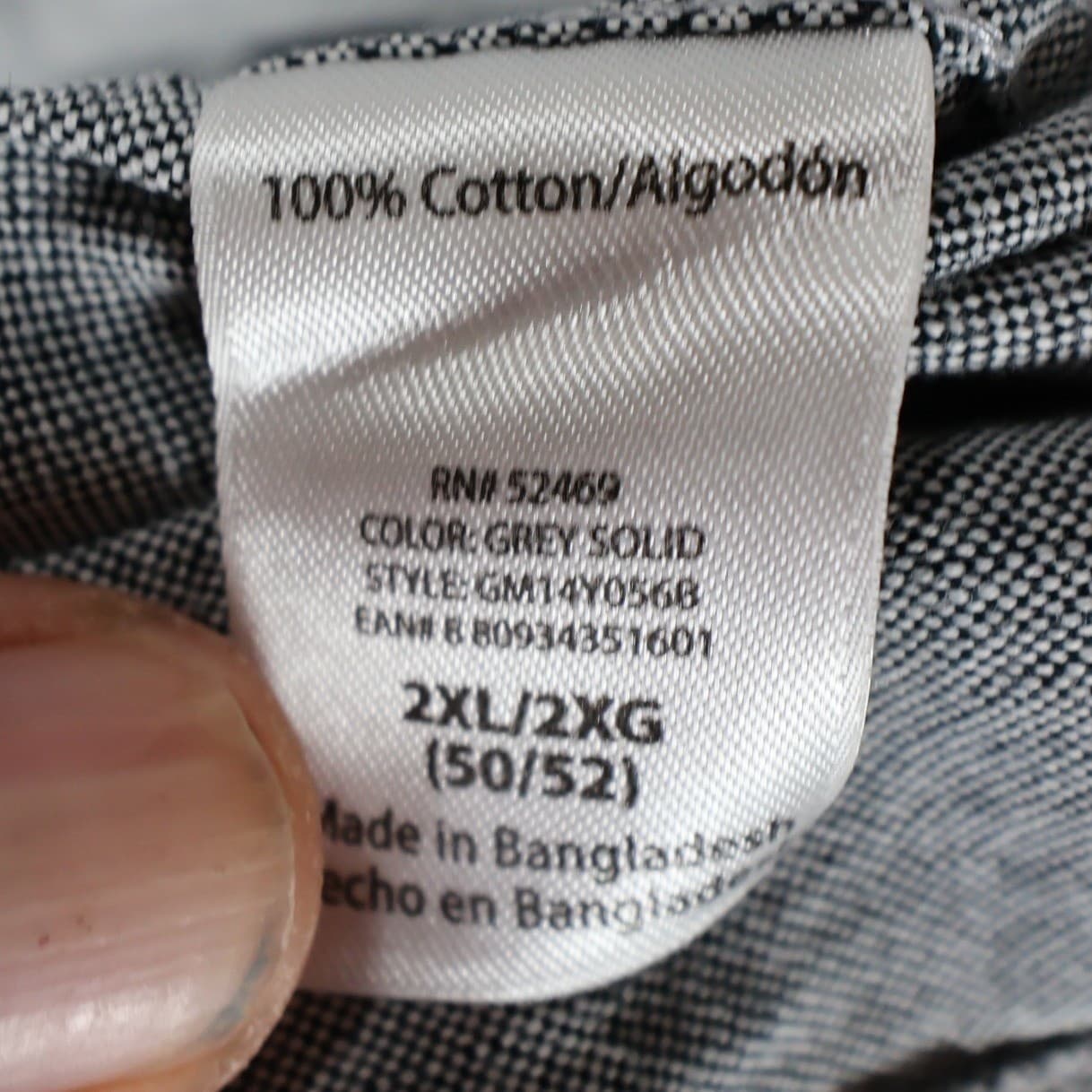 George Button Down Mens 2XL Grey Excellent Short Sleeve Oxford Shirt GM14Y056B - Thumbnail 8