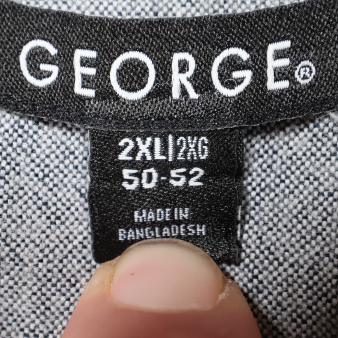George Button Down Mens 2XL Grey Excellent Short Sleeve Oxford Shirt GM14Y056B - Thumbnail 7
