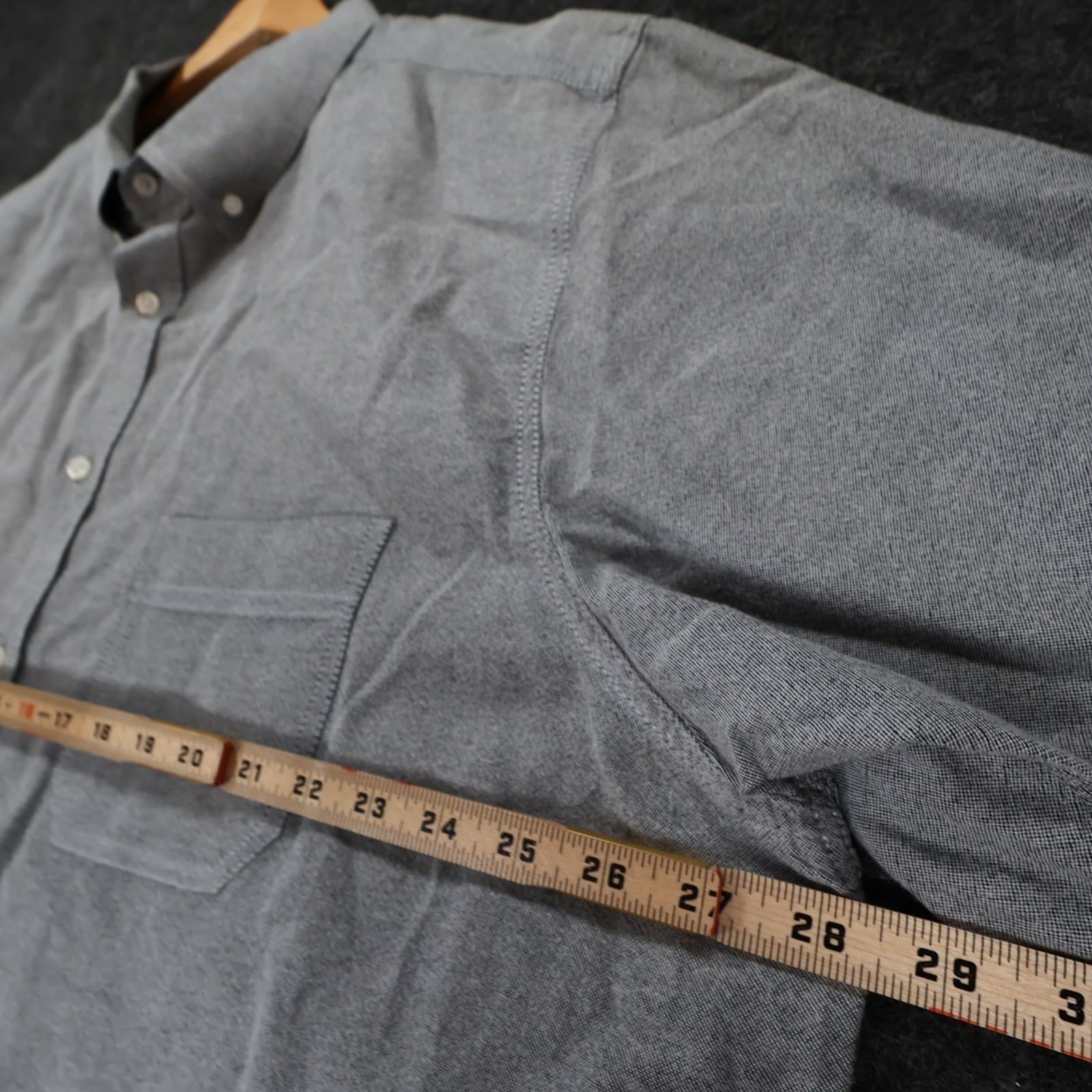 George Button Down Mens 2XL Grey Excellent Short Sleeve Oxford Shirt GM14Y056B - Thumbnail 3