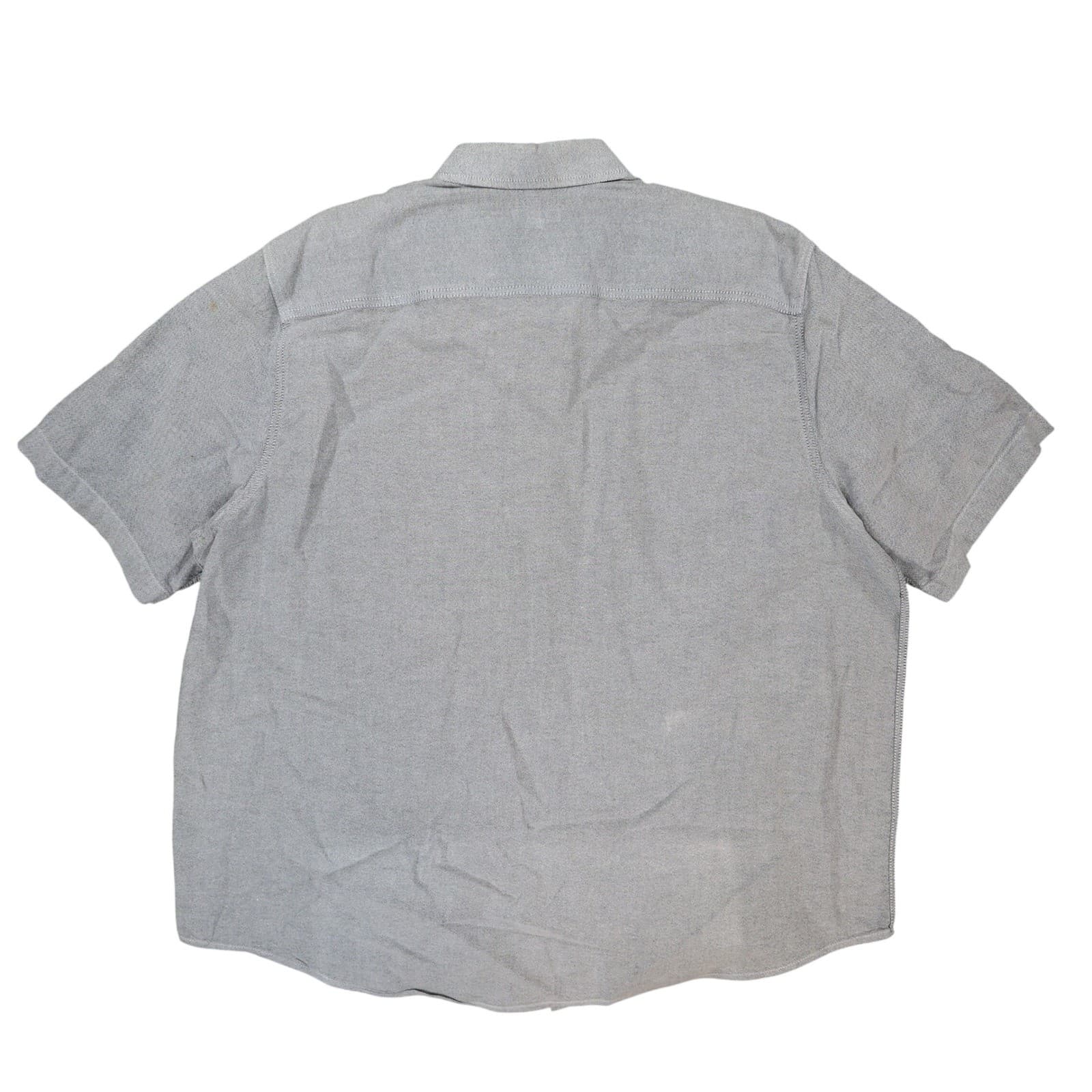 George Button Down Mens 2XL Grey Excellent Short Sleeve Oxford Shirt GM14Y056B - Thumbnail 2