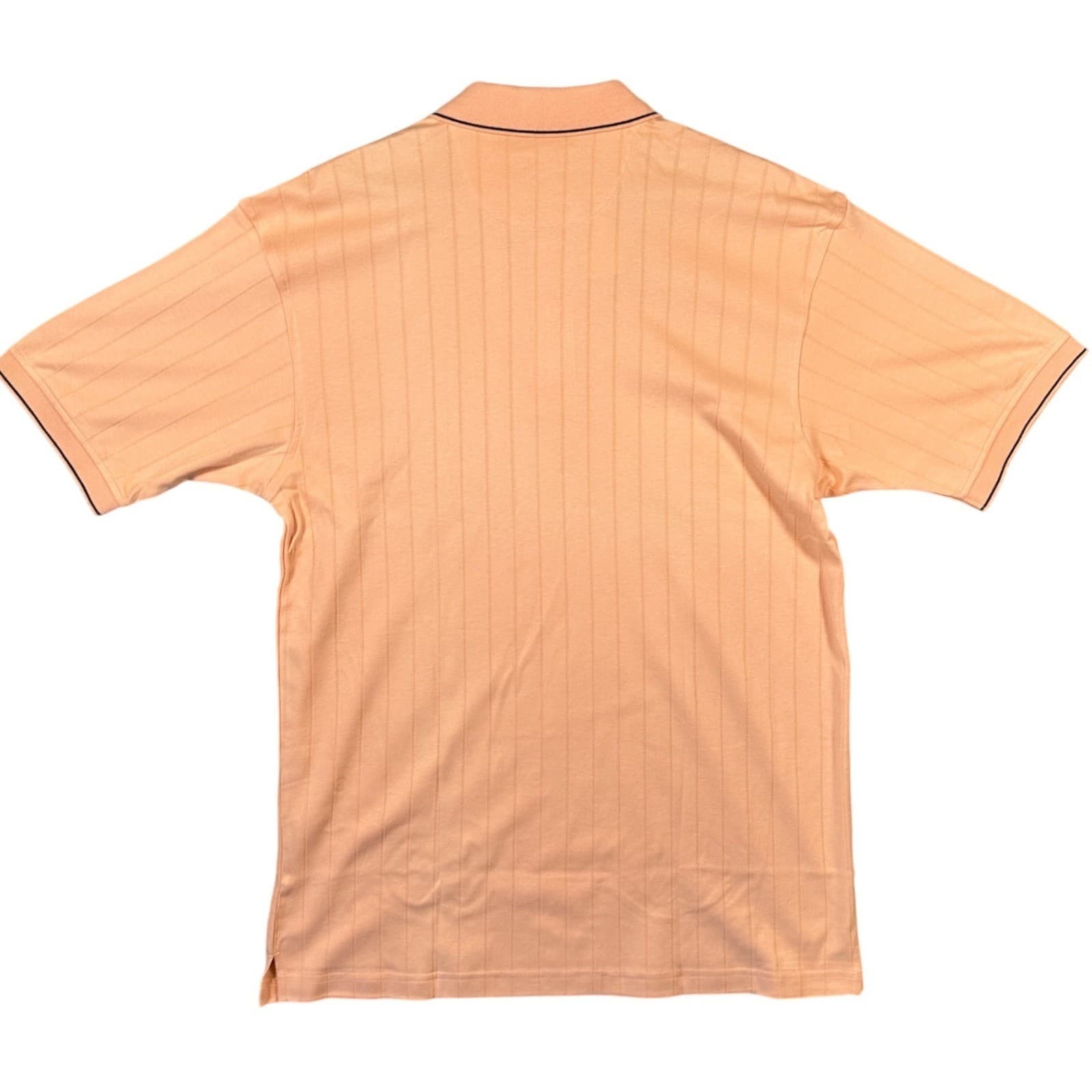 Van Heusen Mens Peach Pinstripe Short Sleeve Polo Shirt XL - Thumbnail 2