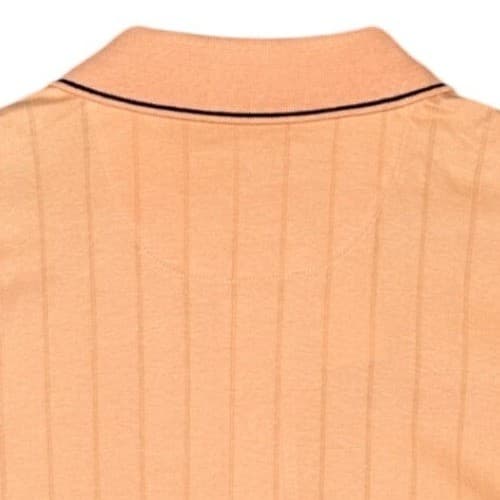 Van Heusen Mens Peach Pinstripe Short Sleeve Polo Shirt XL - Thumbnail 6