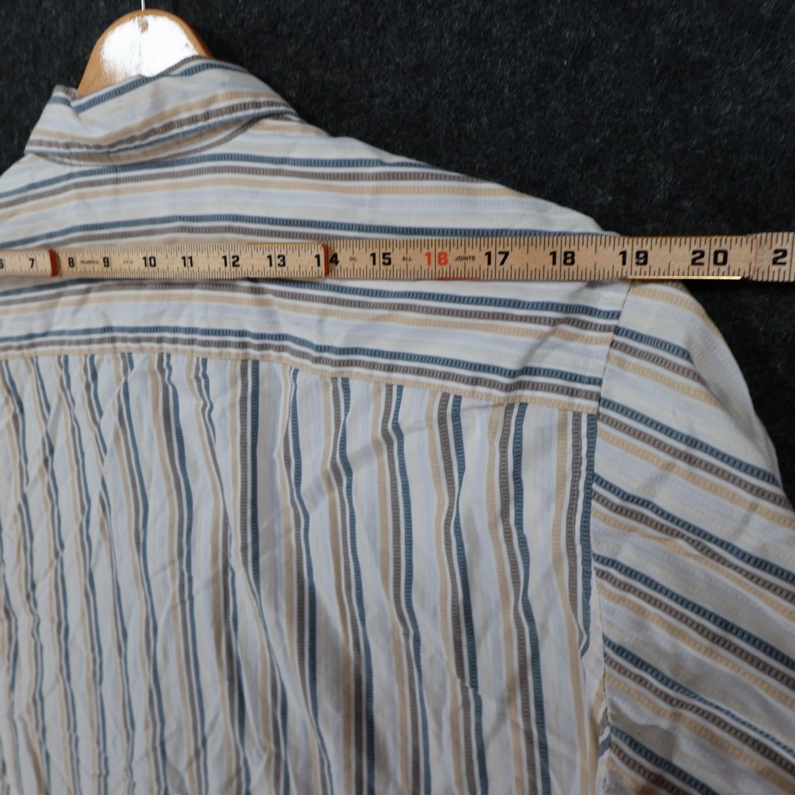 Stamp 10 Button Up Shirt Mens Medium Multicolor Excellent Striped Cotton - Thumbnail 6
