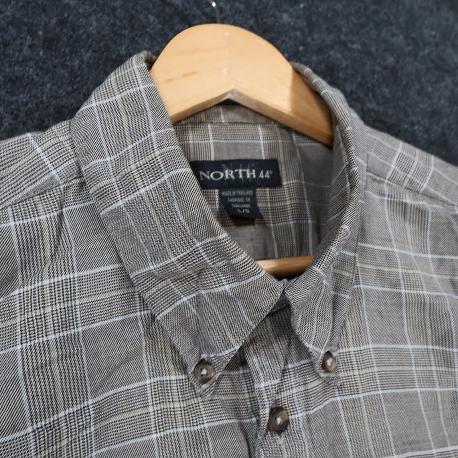 North 44 Button Up Mens L Brown Excellent Plaid Pattern - Thumbnail 9
