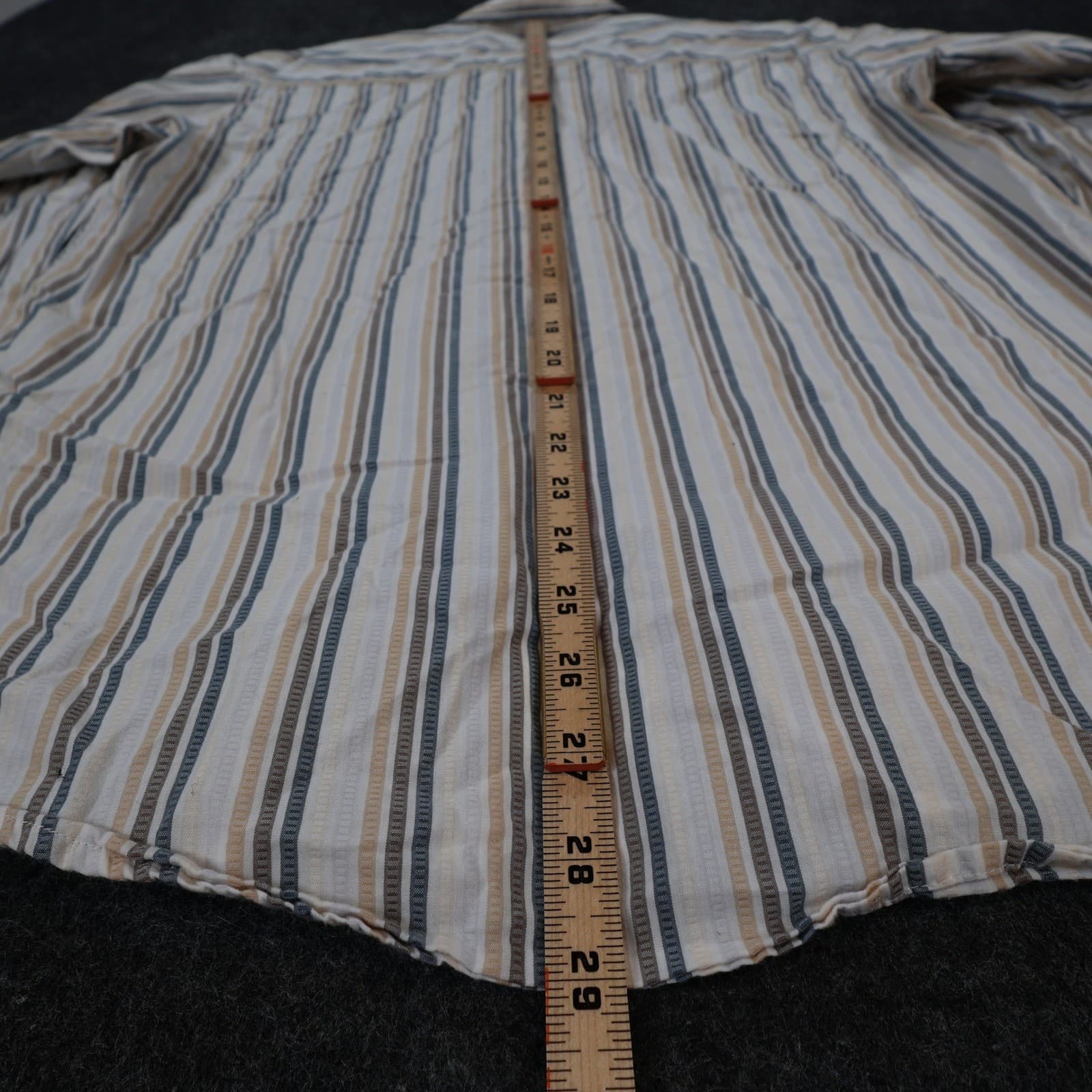 Stamp 10 Button Up Shirt Mens Medium Multicolor Excellent Striped Cotton - Thumbnail 5