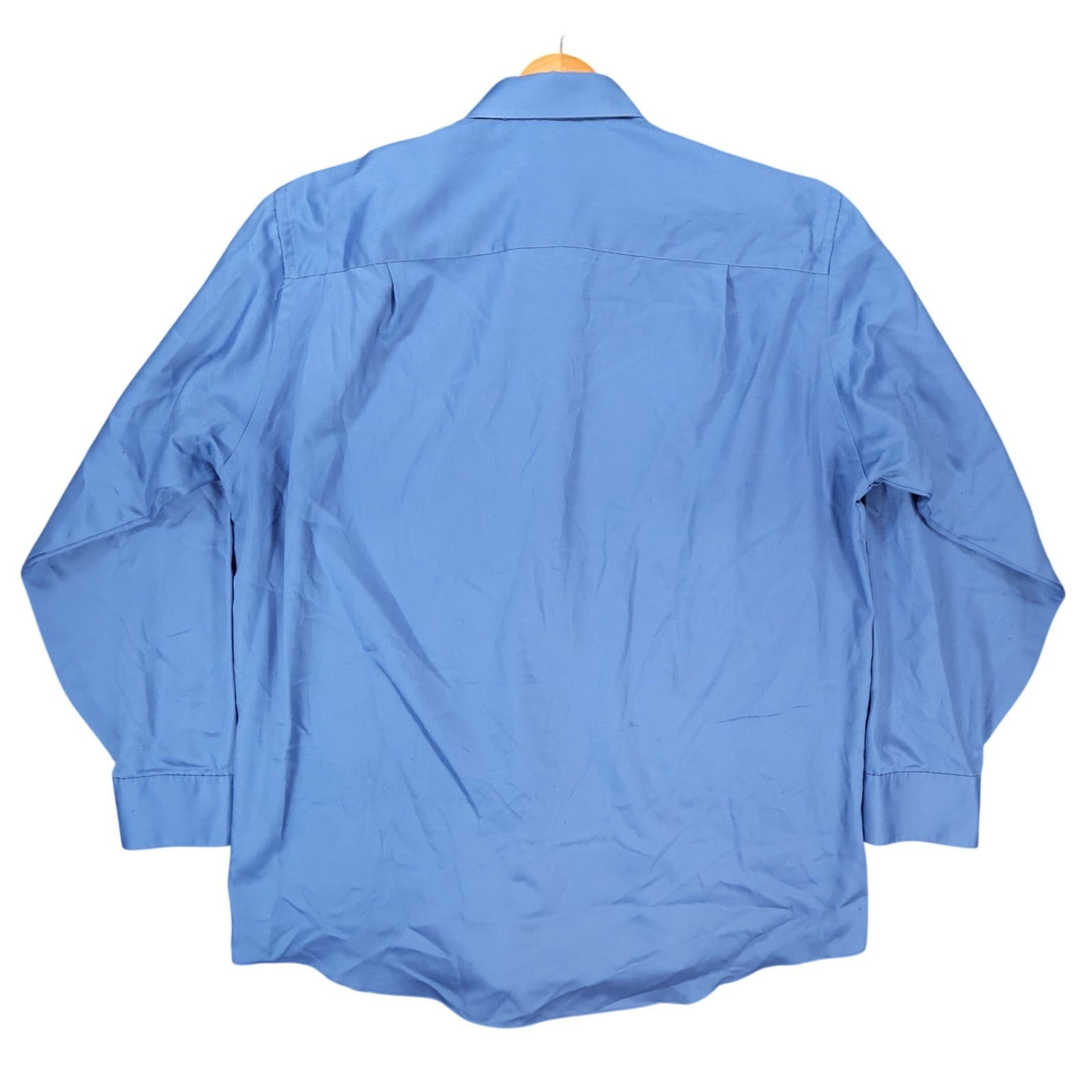 Geoffrey Beene Dress Shirt Mens XL Blue Excellent Sateen Wrinkle Free - Thumbnail 2