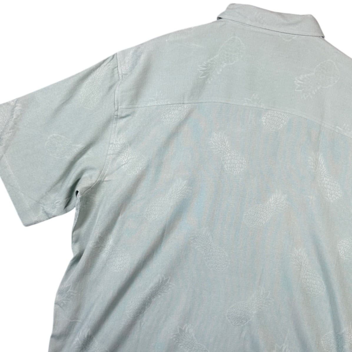 R&R Casuals Mens XXL Pineapple Print Short Sleeve Button Down Shirt - Thumbnail 4