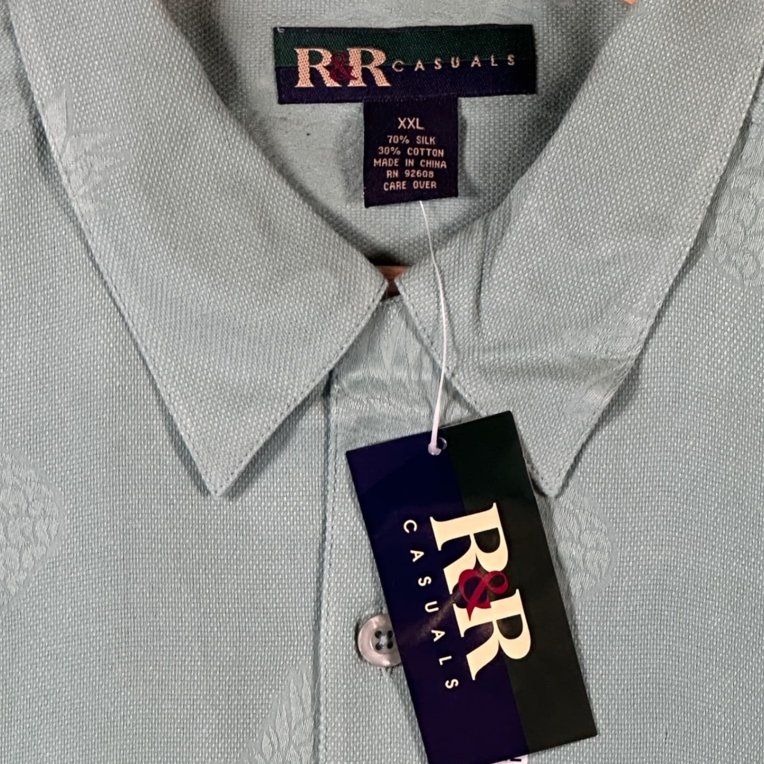 R&R Casuals Mens XXL Pineapple Print Short Sleeve Button Down Shirt - Thumbnail 7
