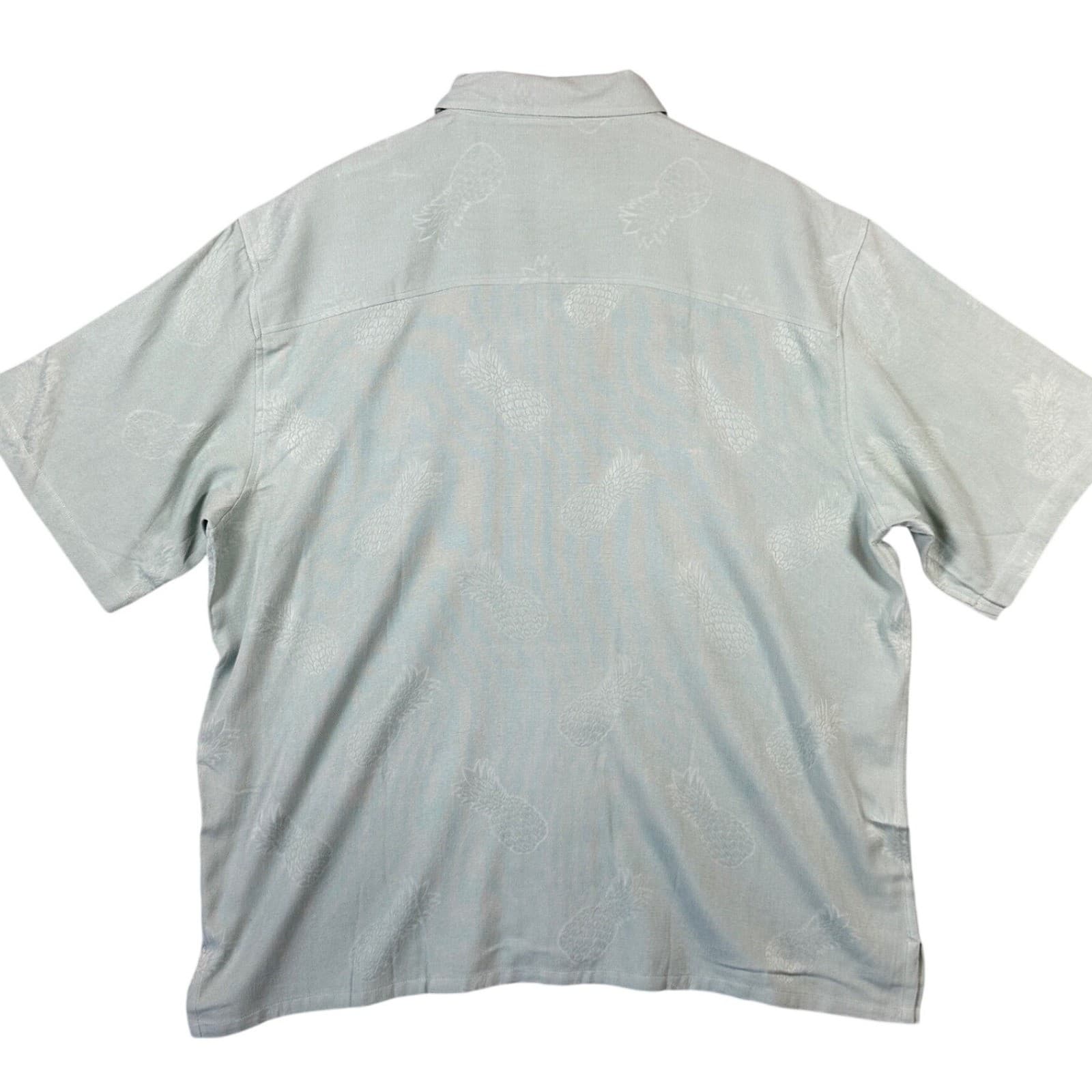 R&R Casuals Mens XXL Pineapple Print Short Sleeve Button Down Shirt - Thumbnail 2