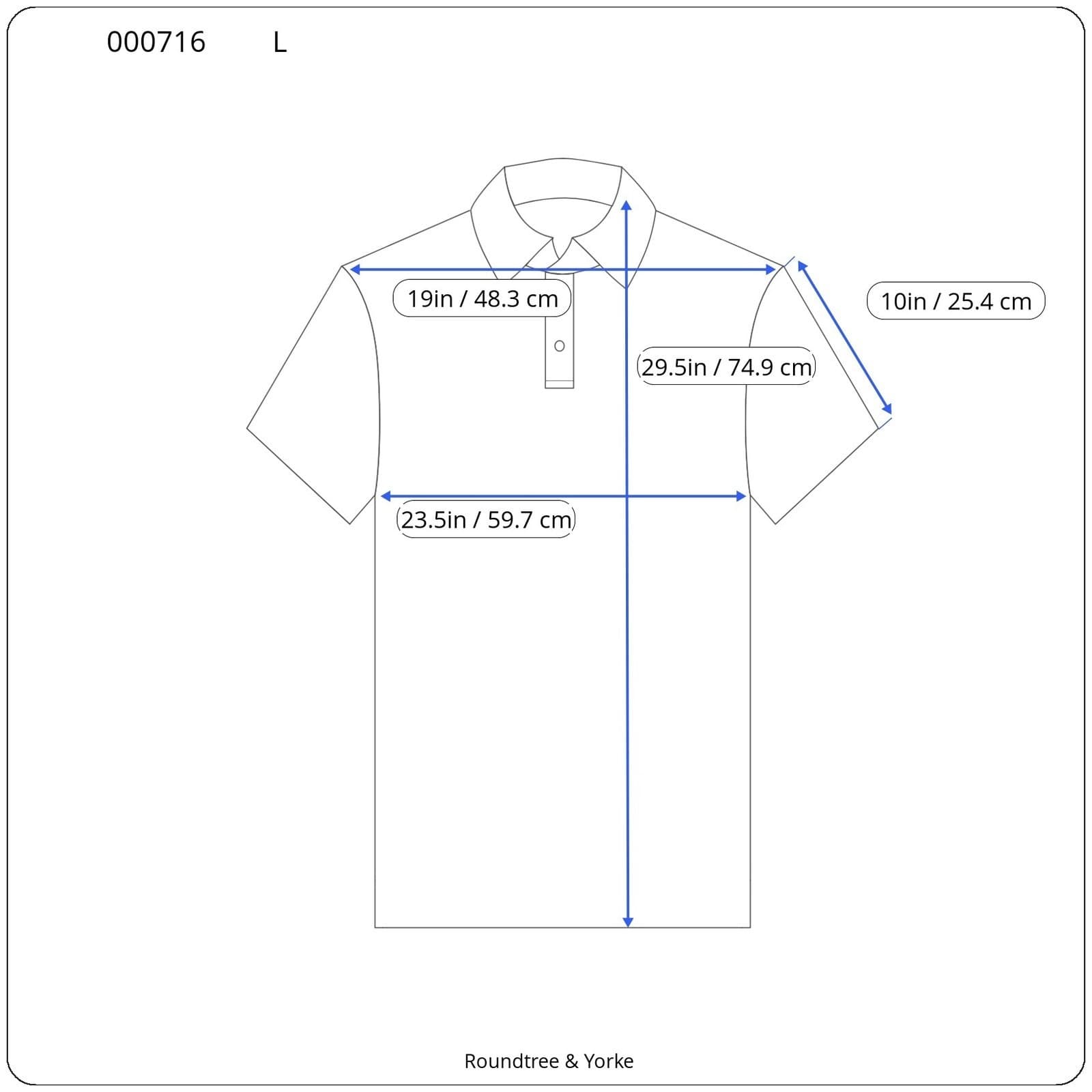 Roundtree & Yorke travelSMART Men's L Blue Textured Polo Shirt - Thumbnail 8