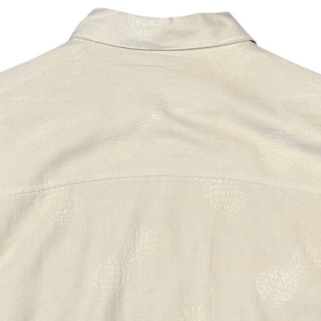 R&R Casuals Mens XXL Tan Pineapple Jacquard Short Sleeve Button Up Shirt - Thumbnail 6