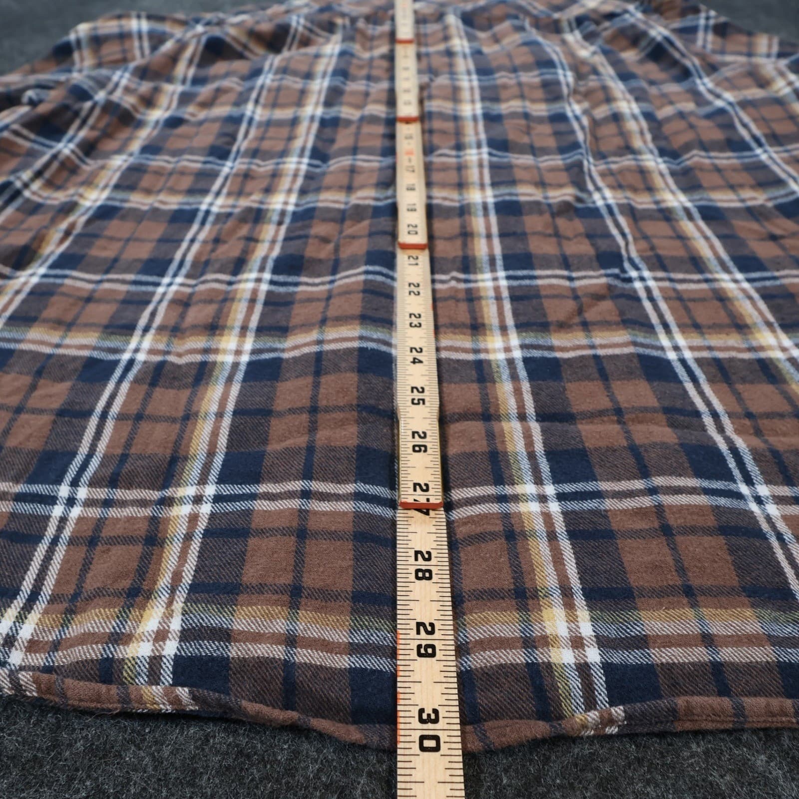 California Shirt Co Flannel Shirt Mens XL-Tall Brown Excellent Plaid Long Sleeve - Thumbnail 5