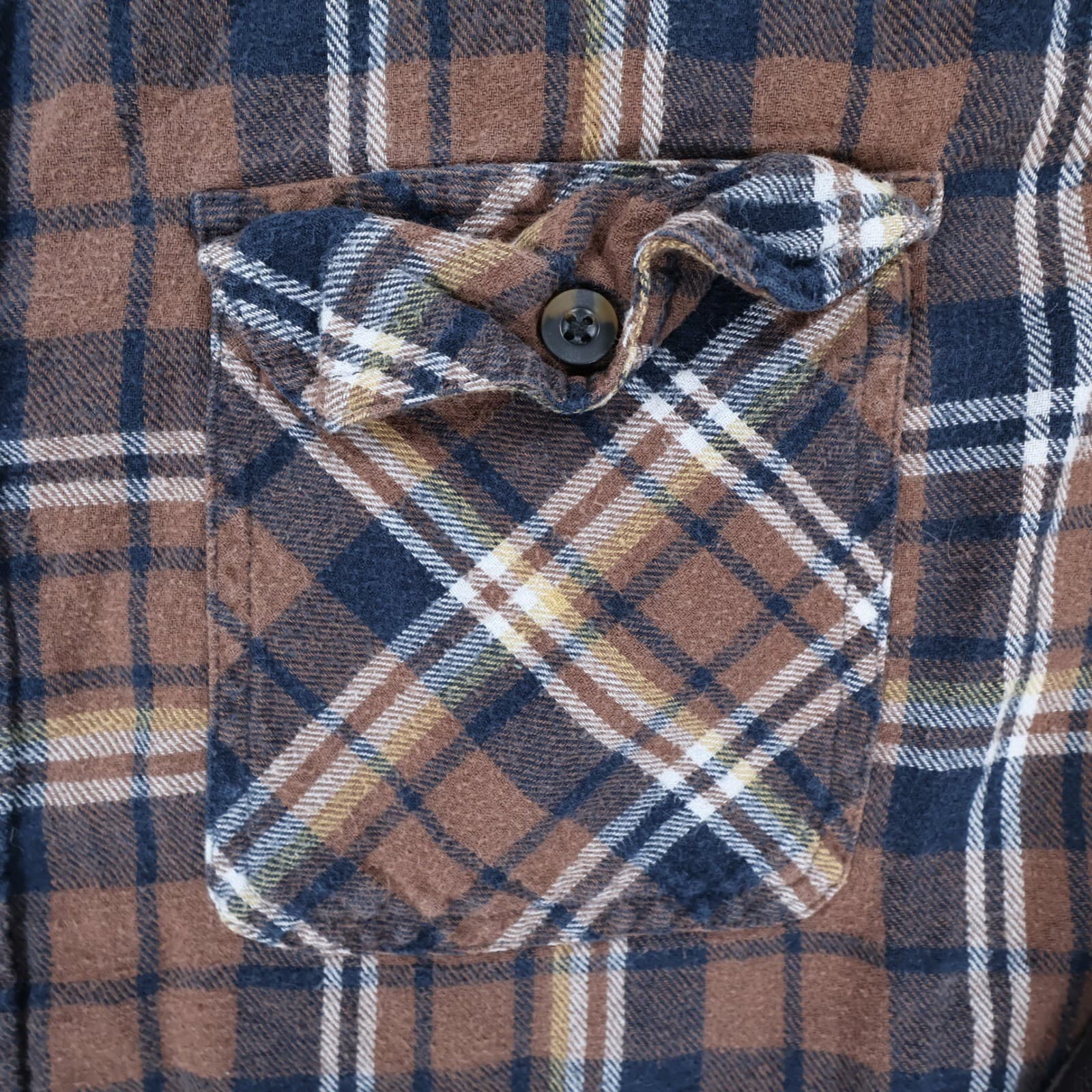 California Shirt Co Flannel Shirt Mens XL-Tall Brown Excellent Plaid Long Sleeve - Thumbnail 9