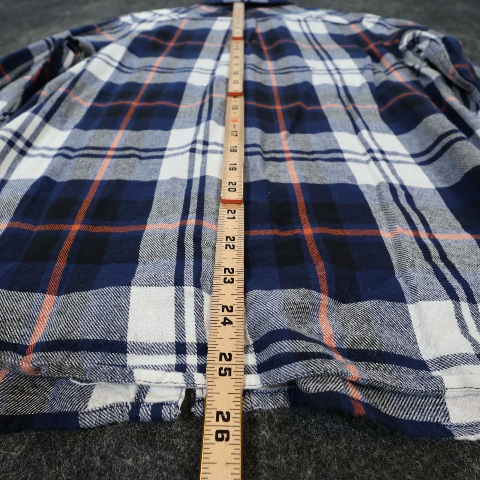 Woolrich Flannel Shirt Womens Medium Blue Excellent Plaid Cotton Long Sleeve - Thumbnail 5