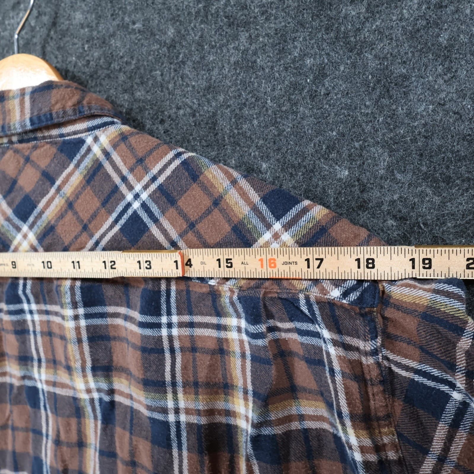 California Shirt Co Flannel Shirt Mens XL-Tall Brown Excellent Plaid Long Sleeve - Thumbnail 6