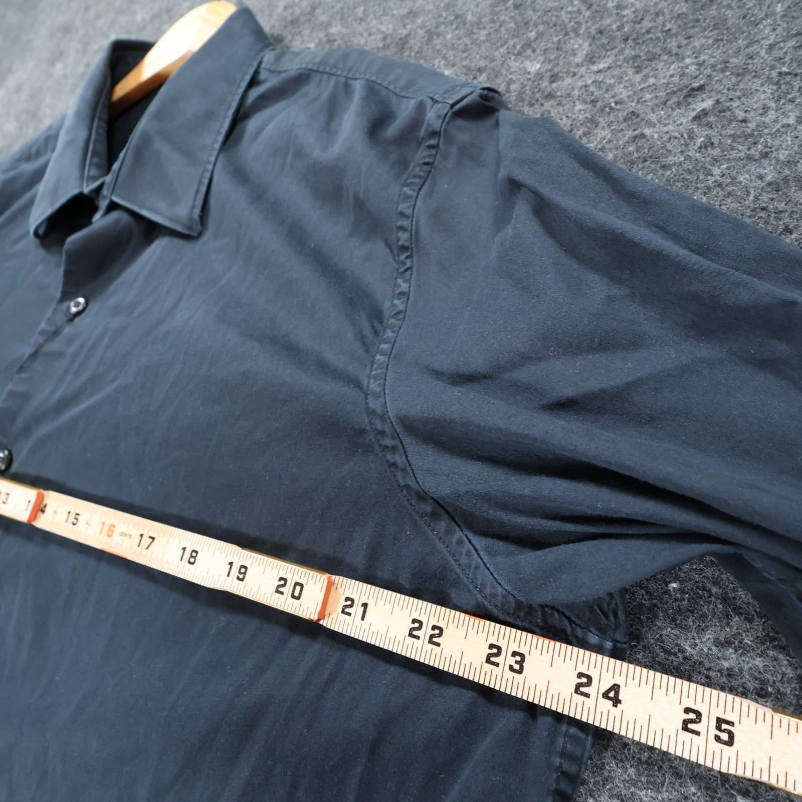 Marc Anthony Button Down Mens 17.5 Black Excellent Slim Fit Long Sleeve Shirt - Thumbnail 3