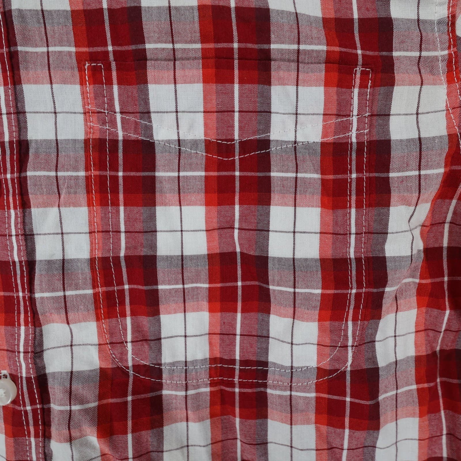 Wrangler Riata Button Down Mens XL Red Excellent Plaid Long Sleeve - Thumbnail 9