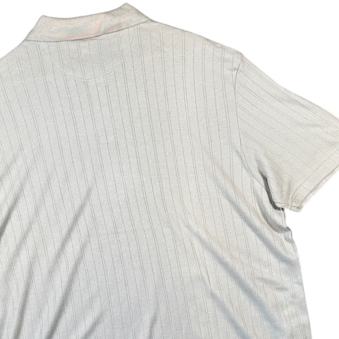 J Ferrar Mens XL Gray Striped Short Sleeve Polo Shirt - Thumbnail 4