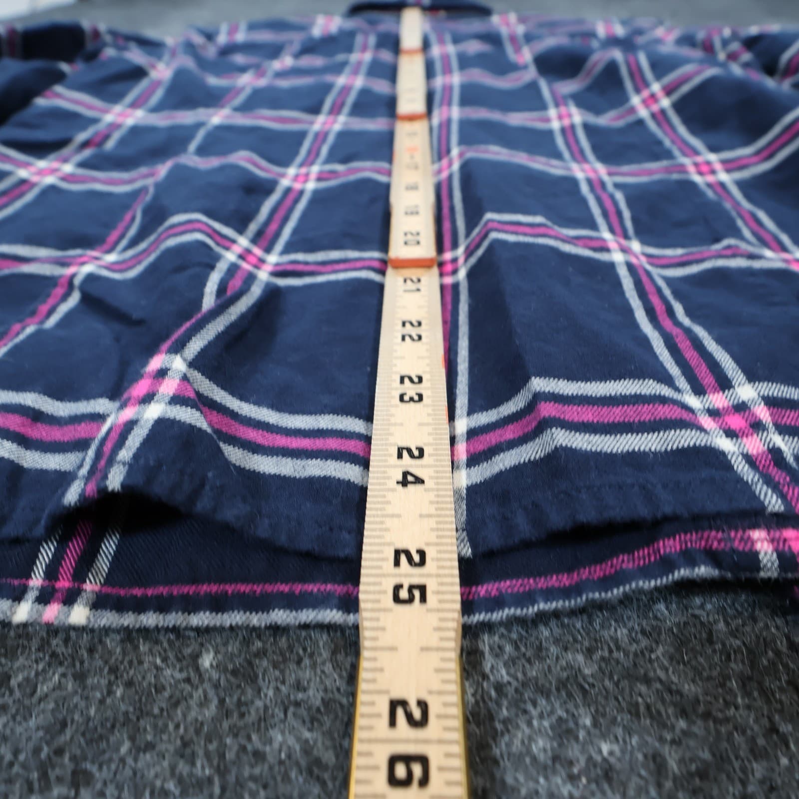 Tommy Hilfiger Button Up Womens Small Navy Blue Excellent Plaid Long Sleeve - Thumbnail 5