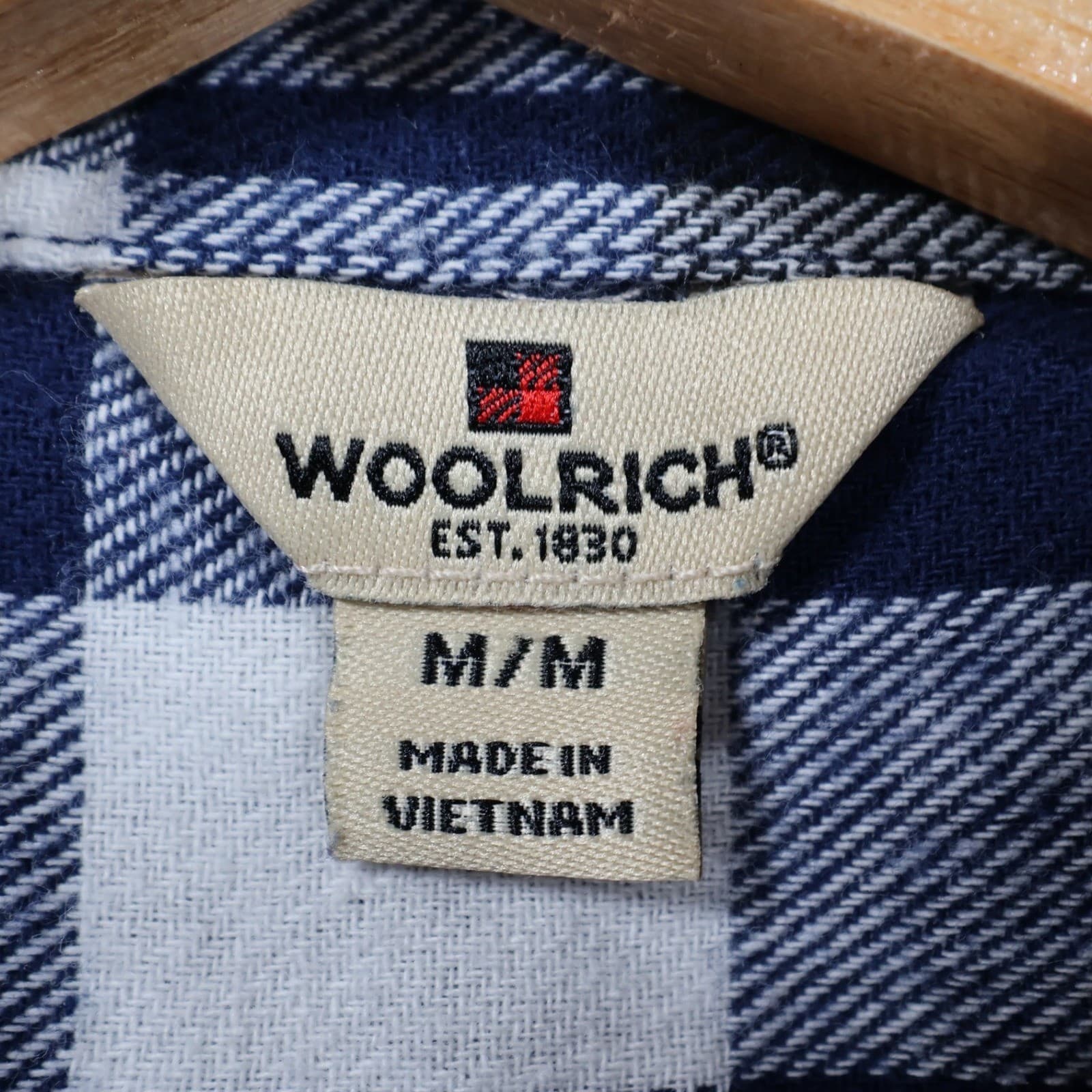 Woolrich Flannel Shirt Womens Medium Blue Excellent Plaid Cotton Long Sleeve - Thumbnail 7