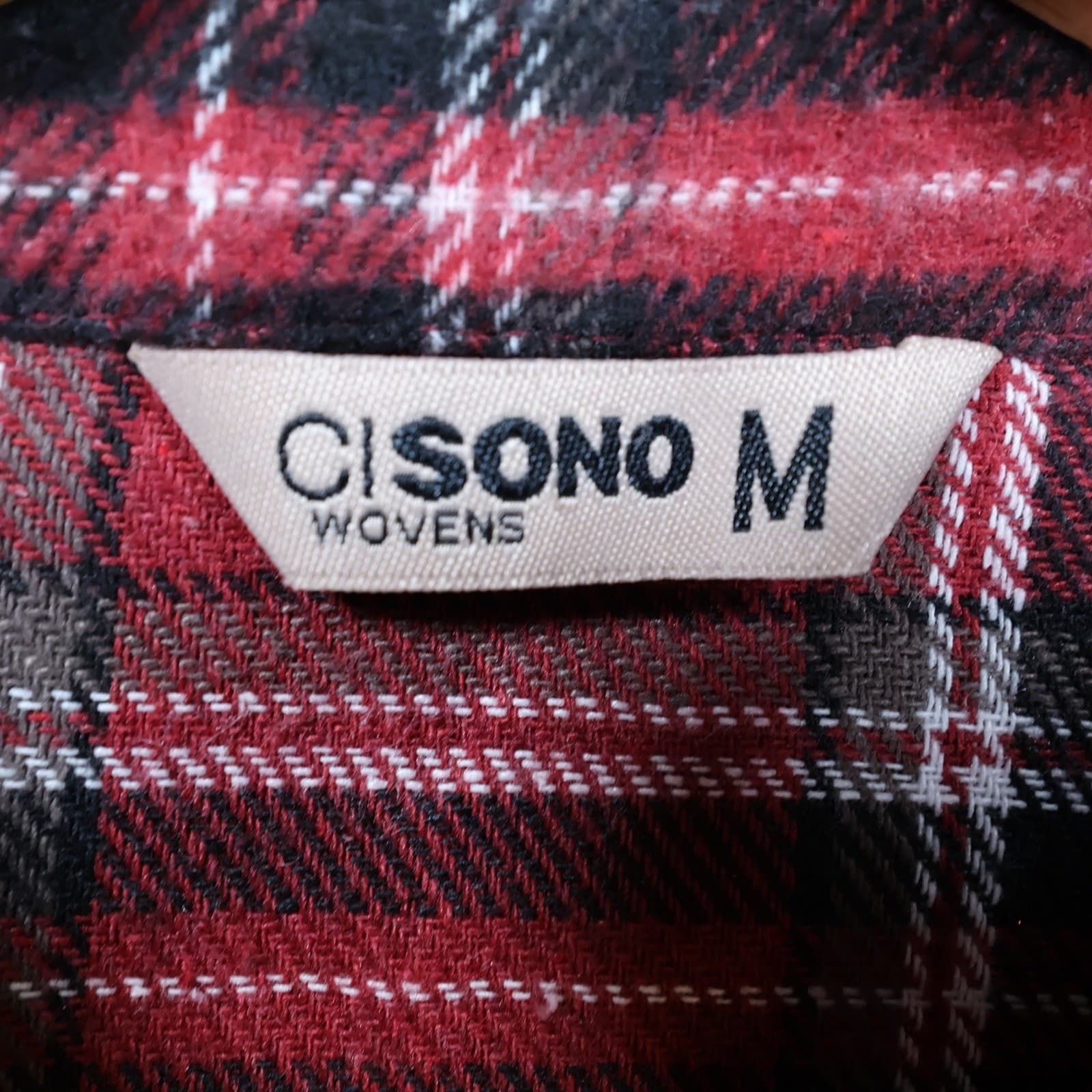 Ci Sono Flannel Button Up Womens Medium Red Excellent Plaid PTP74 - Thumbnail 7