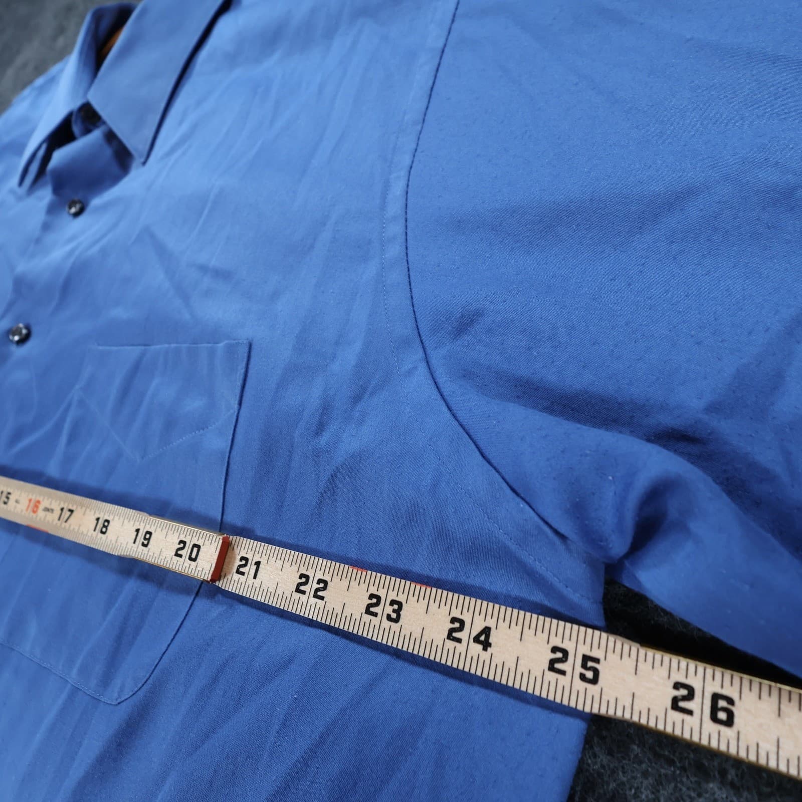 Geoffrey Beene Dress Shirt Mens XL Blue Excellent Sateen Wrinkle Free - Thumbnail 3