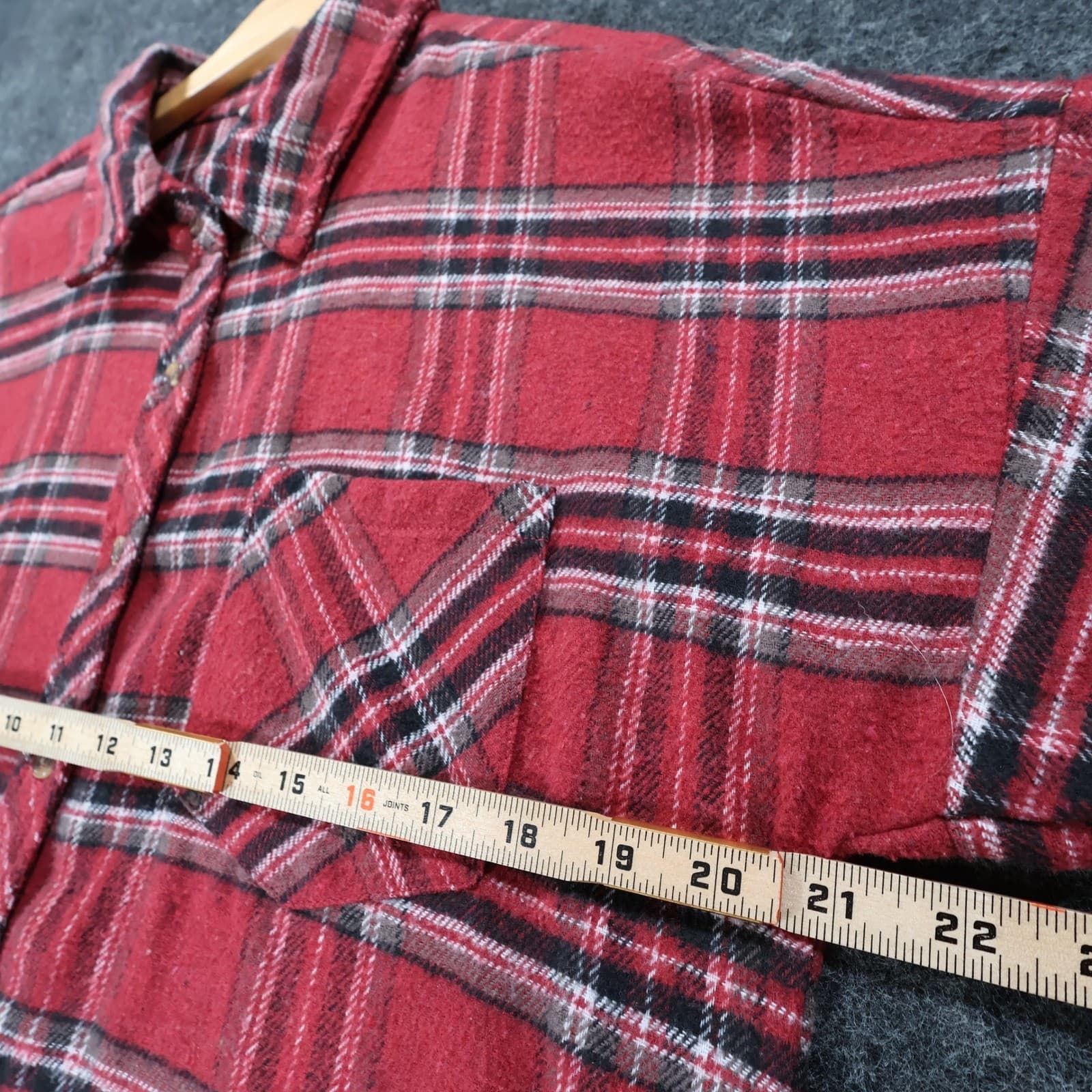 Ci Sono Flannel Button Up Womens Medium Red Excellent Plaid PTP74 - Thumbnail 3