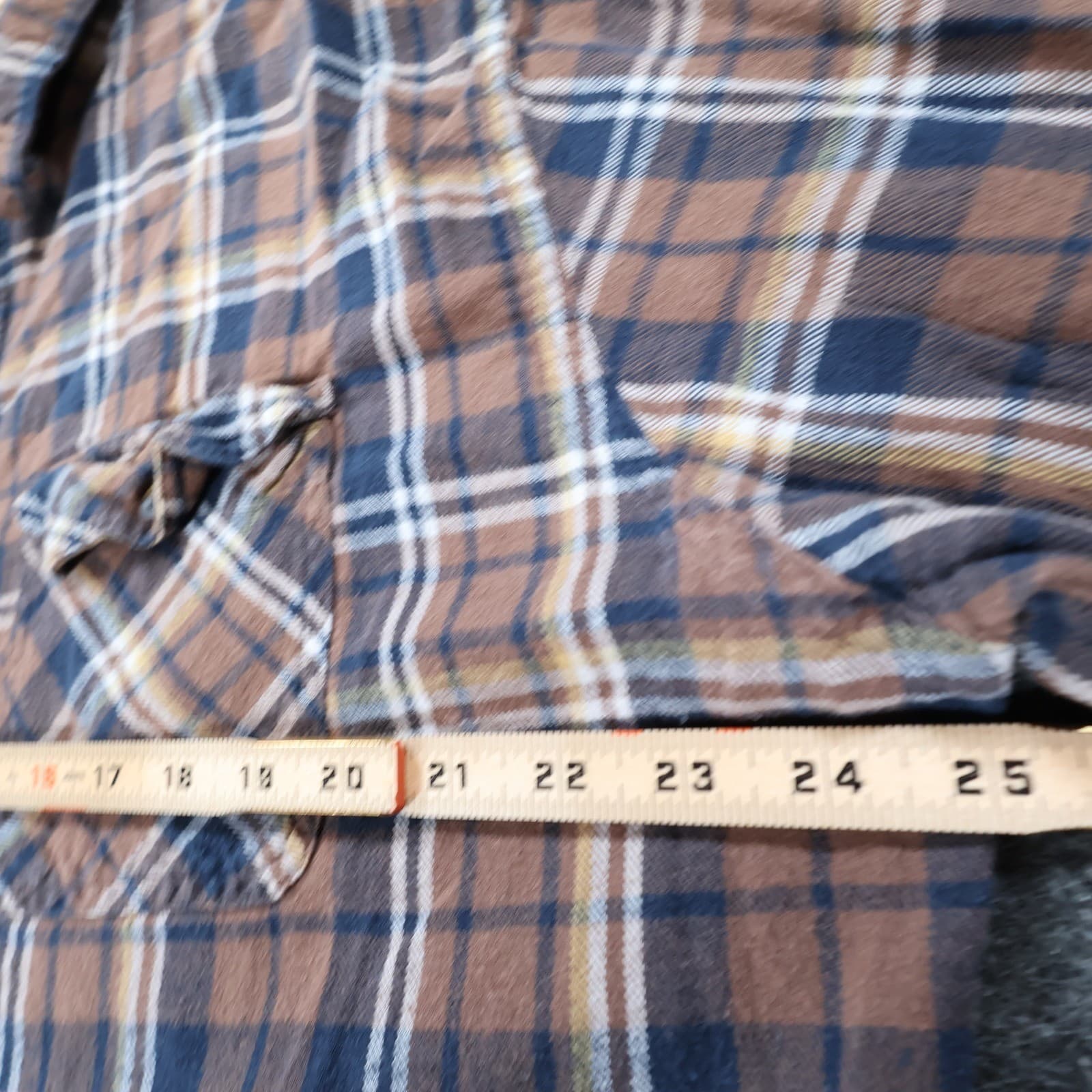 California Shirt Co Flannel Shirt Mens XL-Tall Brown Excellent Plaid Long Sleeve - Thumbnail 3