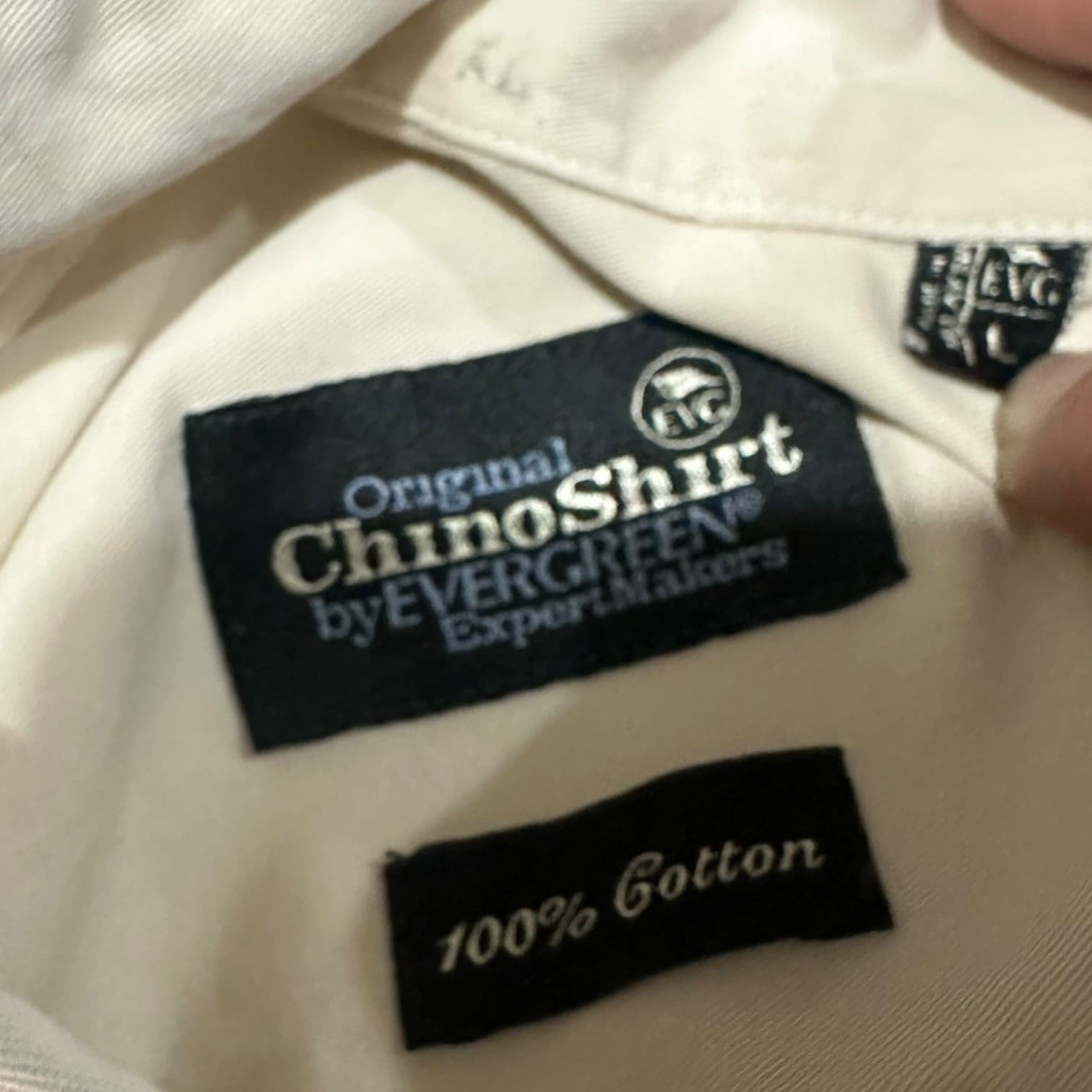 EVERGREEN Original ChinoShirt Mens Size Large Long Sleeve Button Down Cotton - Thumbnail 6